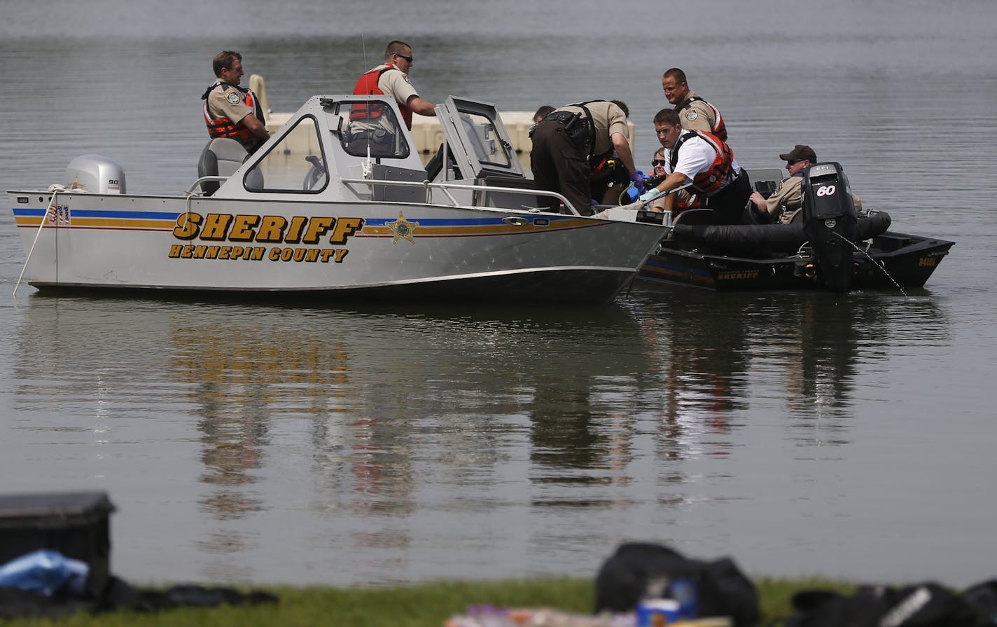 On Lake Nokomis on August 6, 2014, a member of the South High School football player drowned. Members of the football team were cooling off in the lake after practice when the drowning occurred. ] Richard Tsong-Taatarii/rtsong-taatarii@startribune.com