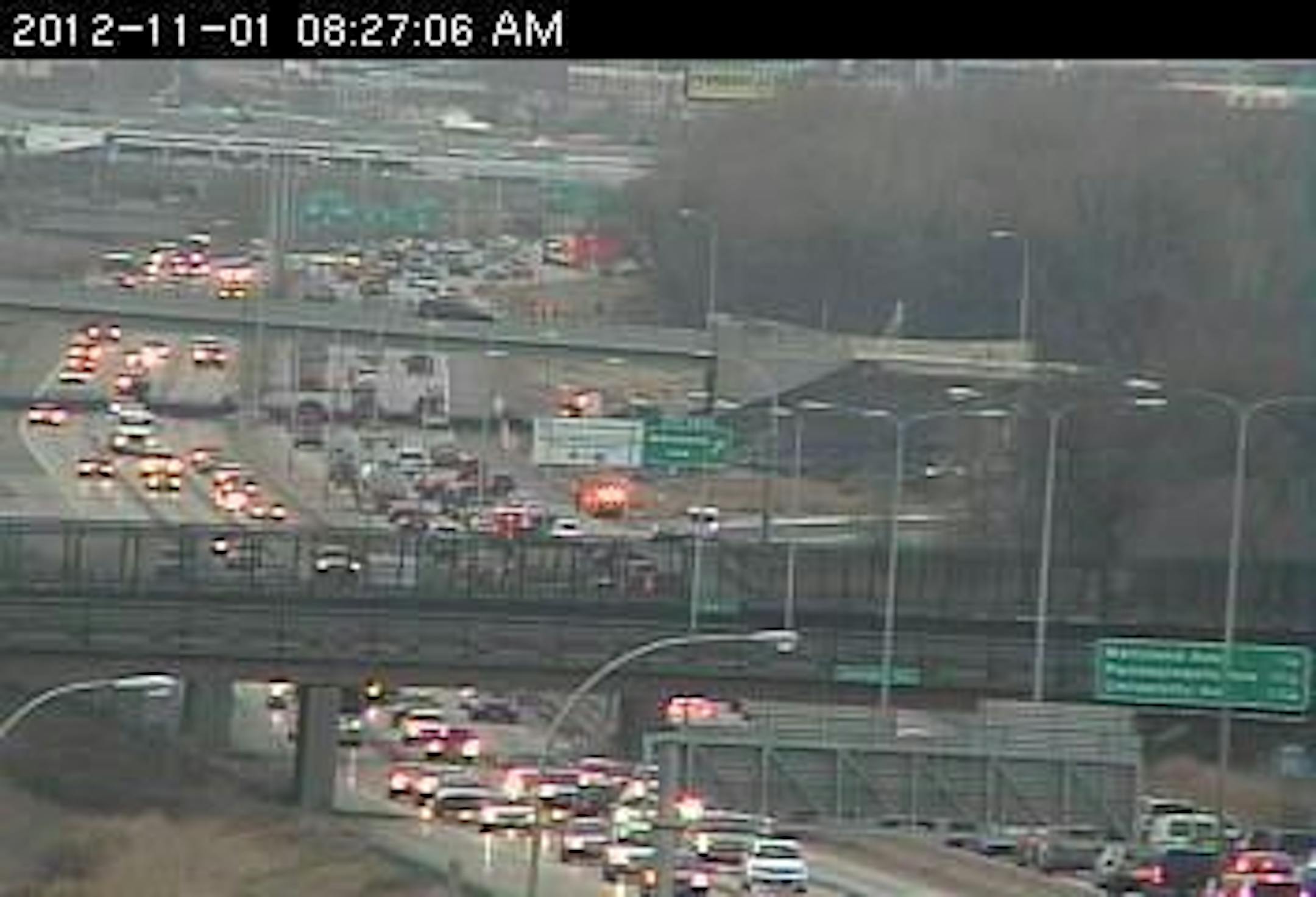 Traffic on southbound 35E heading into St. Paul.