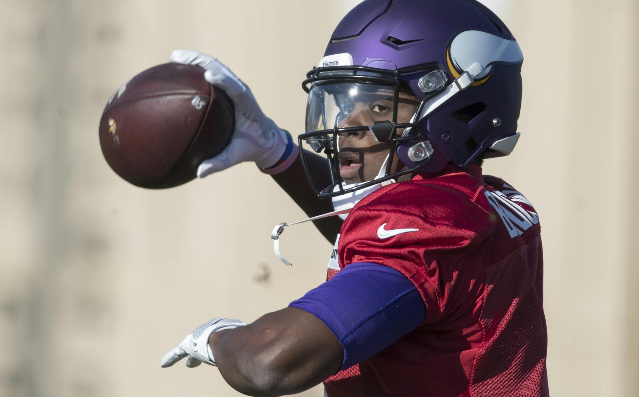 Vikings quarterback Teddy Bridgewater practiced today at Winter Park after he was activated by the team Wednesday November 8,2017 in Eden Prairie, MN.] JERRY HOLT ï jerry.holt@startribune.com