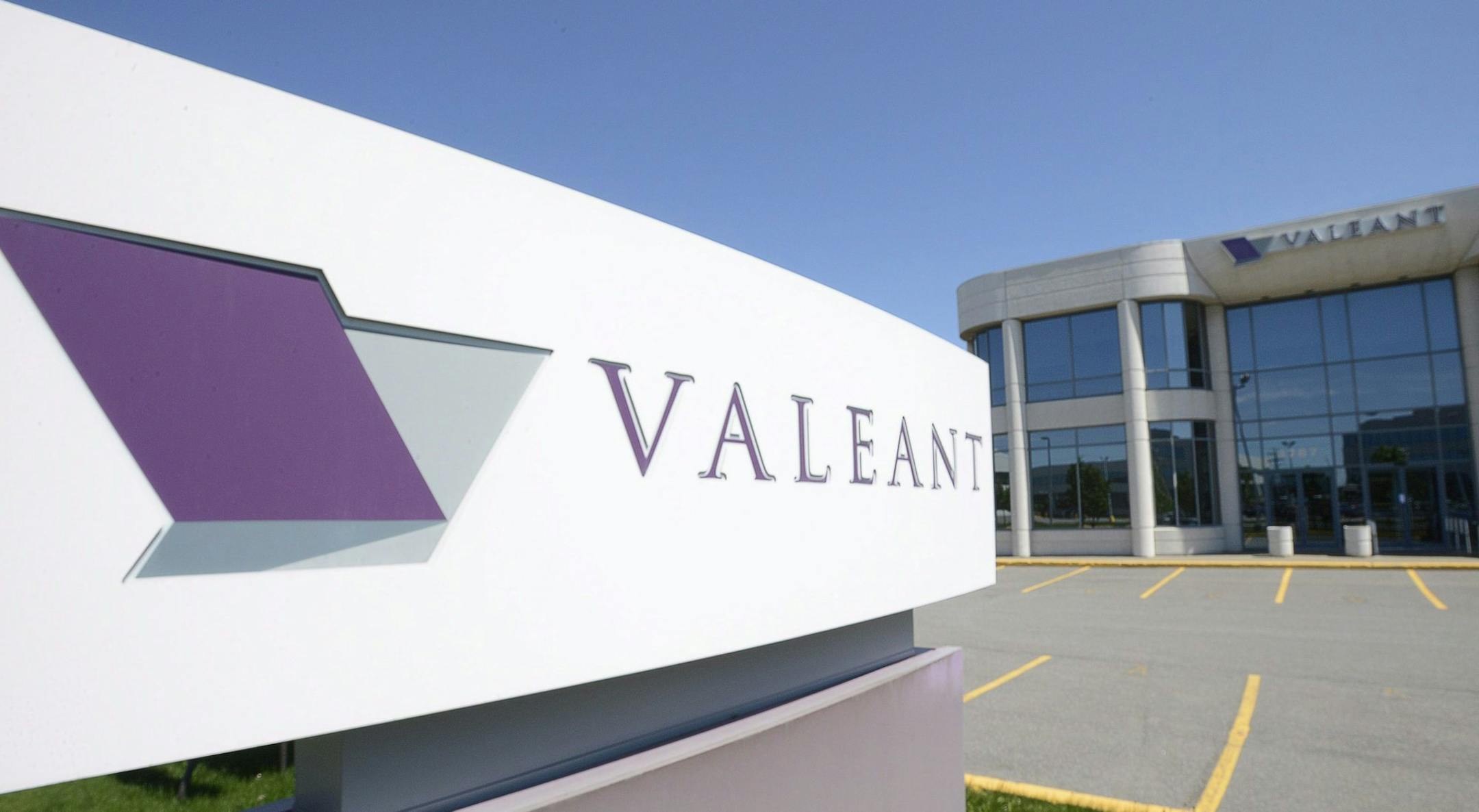 FILE - This May 27, 2013, file photo, shows the head office and logo of Valeant Pharmaceuticals in Laval, Quebec, Canada. Valeant Pharmaceuticals reports financial results Tuesday, Aug. 9, 2016. (Ryan Remiorz/The Canadian Press via AP, File)