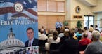 U.S. Rep. Erik Paulsen answered questions at a town hall meeting in Hamel, MN. ] GLEN STUBBE * gstubbe@startribune.com Wednesday, May 30, 2018 -- With
