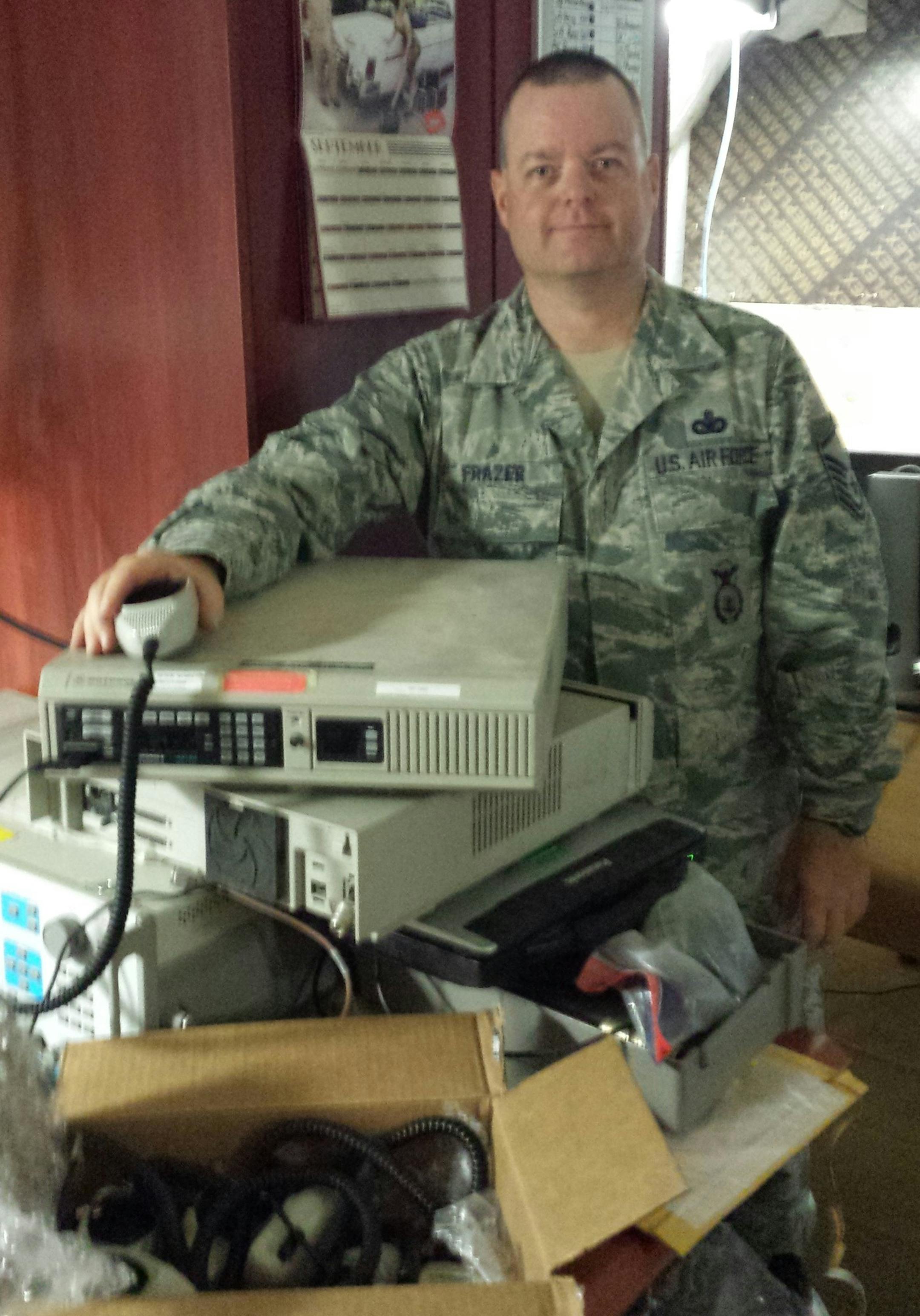 Photo courtesy of Scott Frazer: Hennepin County Deputy Scott Frazer with the donated equipment.