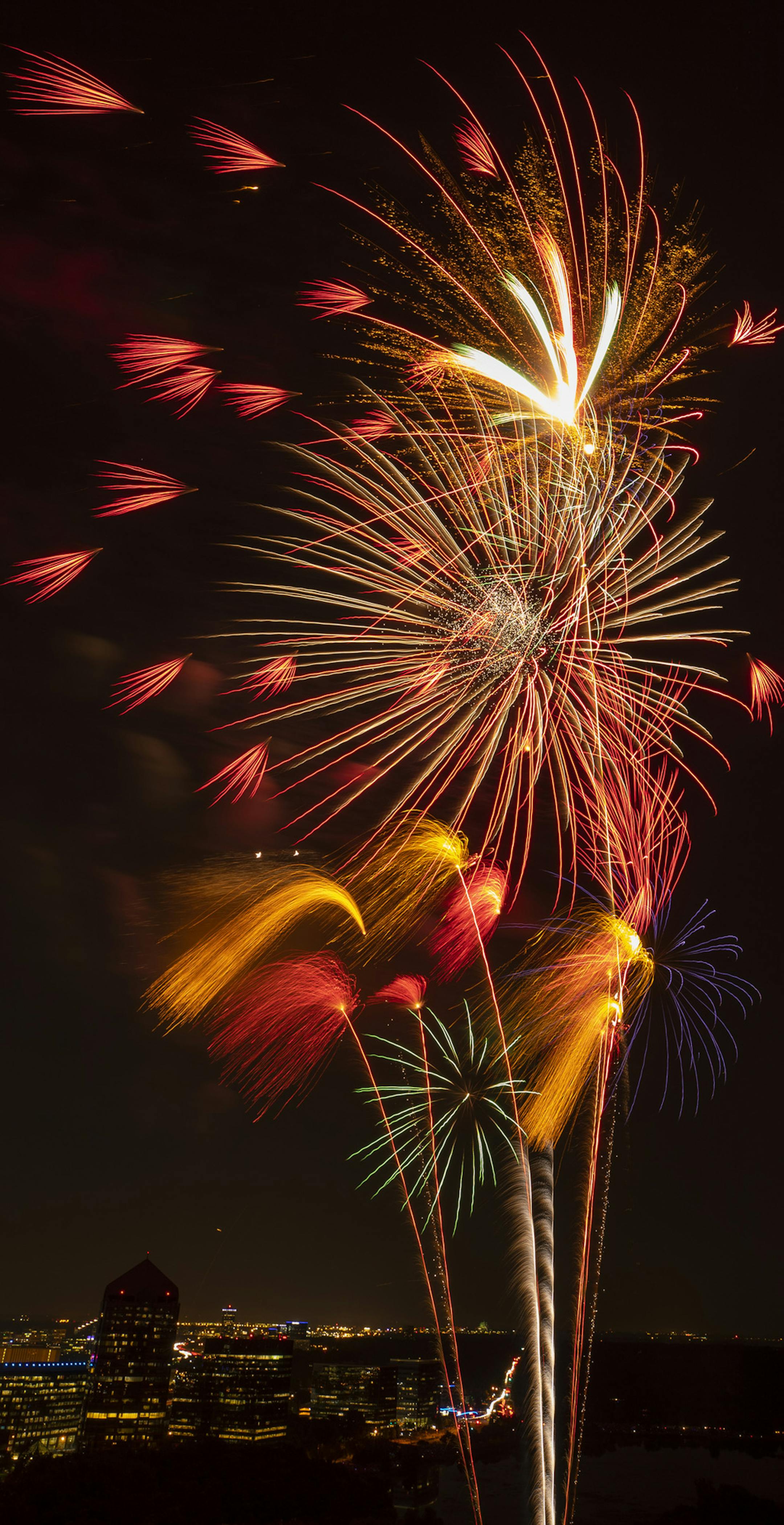 Fireworks over Normandale Lake Tuesday night capped off Summer Fete. ] JEFF WHEELER ï jeff.wheeler@startribune.com Bloomington's annual Independence Day celebration, Summer Fete, was held Monday, July 3, 2018 at Normandale Lake Park.