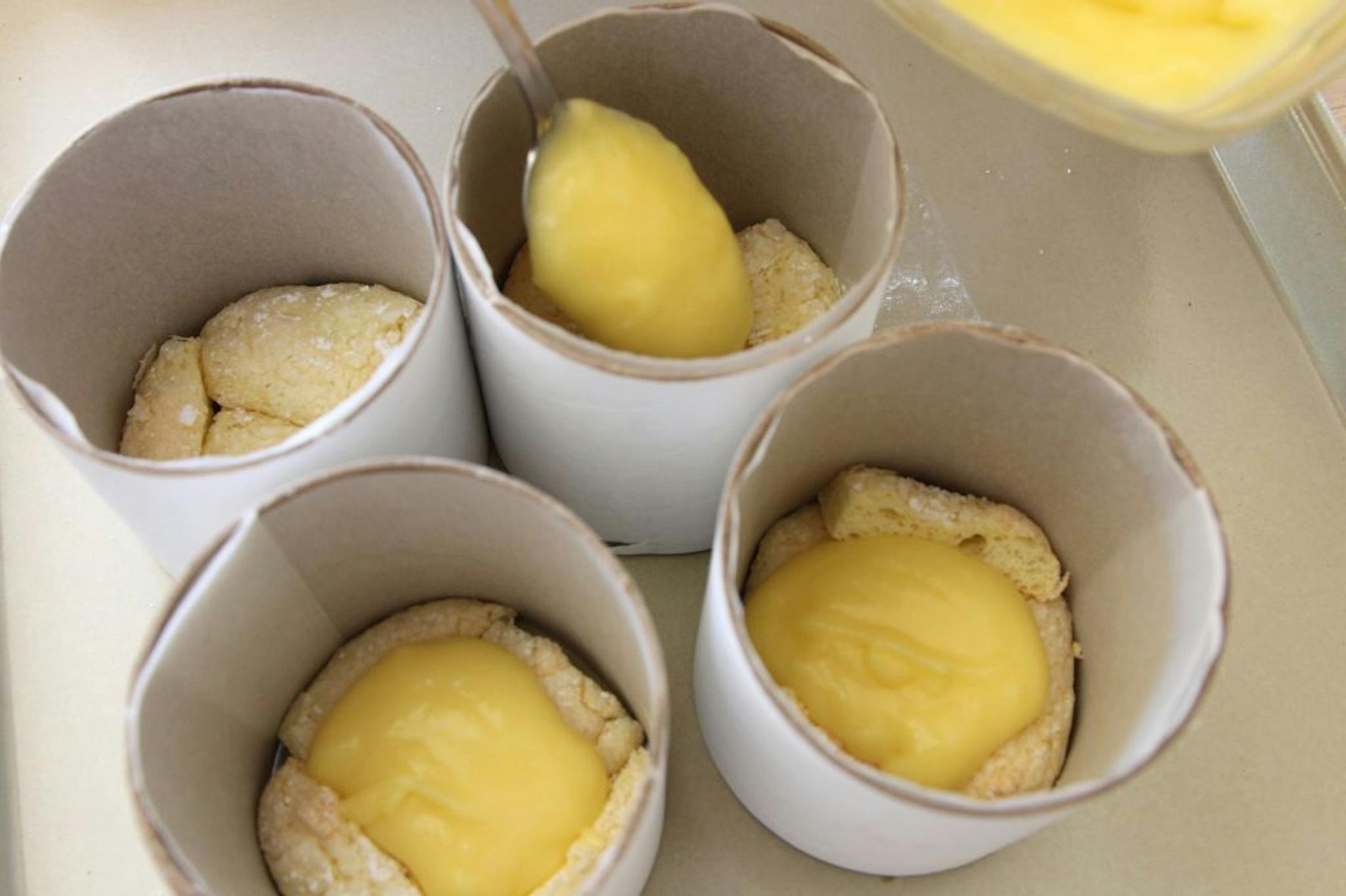 We used lemon filling, but the possibilities are endless.