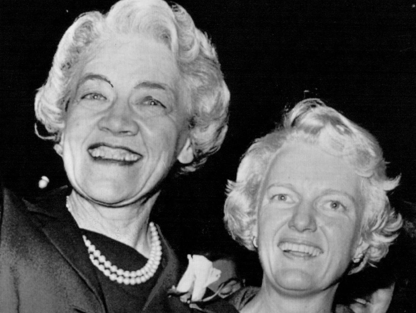 July 16, 1964 Sen. Margaret Chase Smith of Maine is the first woman ever nominated for president. As her name was placed in nomination, she rose and held aloft a rose. With her is Marion Otsea, her floor manager. July 15, 1964 Associated Press Wirephoto