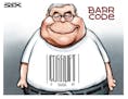 Sack cartoon: Barr code