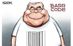 Sack cartoon: Barr code