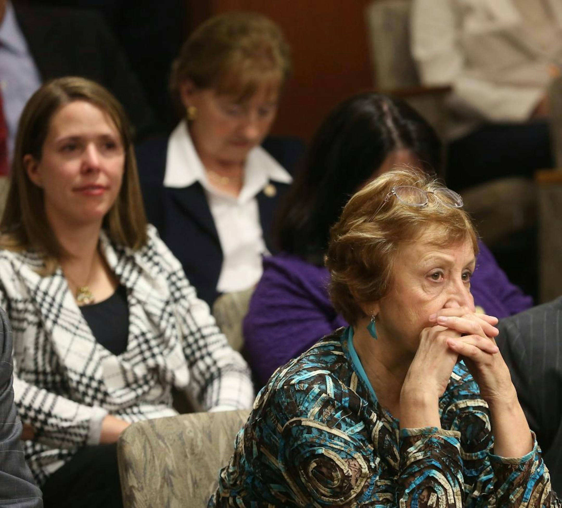 Senator Barb Goodwin reacted after the voting on the agriculture and environment bill was done. The bill wound up passing in its original form.