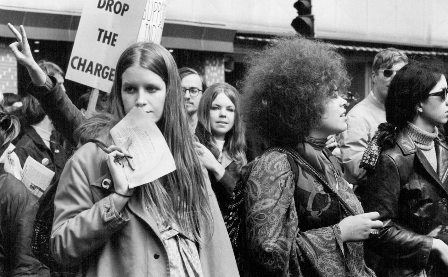 Students marched from the University of Minnesota to Nicollet Mall in downtown Minneapolis in April 1969.