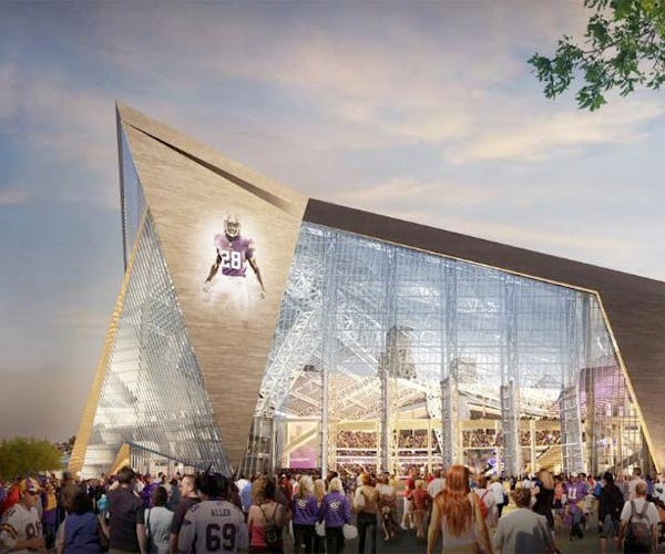 Rendering of the new Vikings stadium. Image courtesy of Vikings.