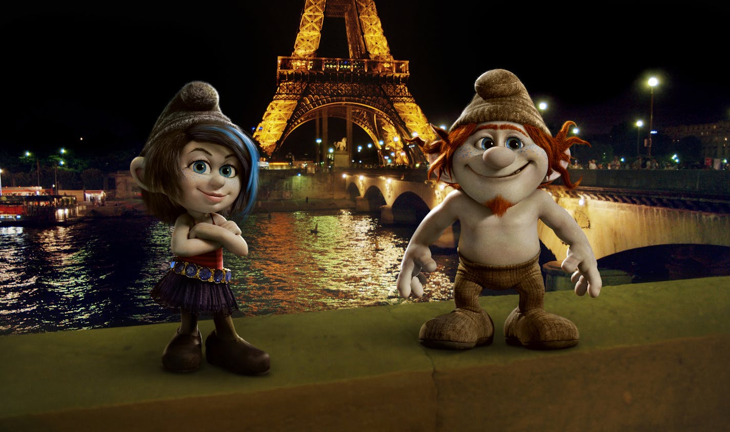 Vexy (Christina Ricci) and Hackus (JB Smoove) in Columbia Pictures and Sony Pictures Animation's SMURFS 2.