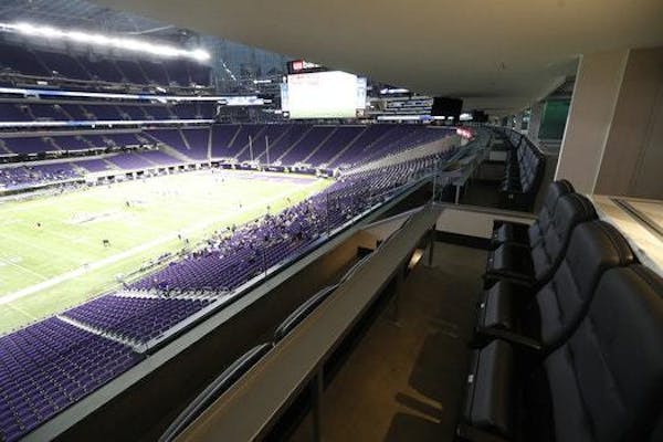 One of the suites controlled by U.S. Bank Stadium officials and used for marketing purposes.