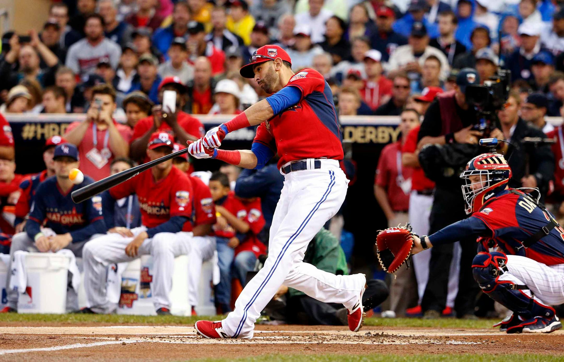 American League, Jose Bautista, TOR Captian ] CARLOS GONZALEZ cgonzalez@startribune.com - July 14, 2014 , Minneapolis, Minn., Target Field, All Star Home Run Derby
