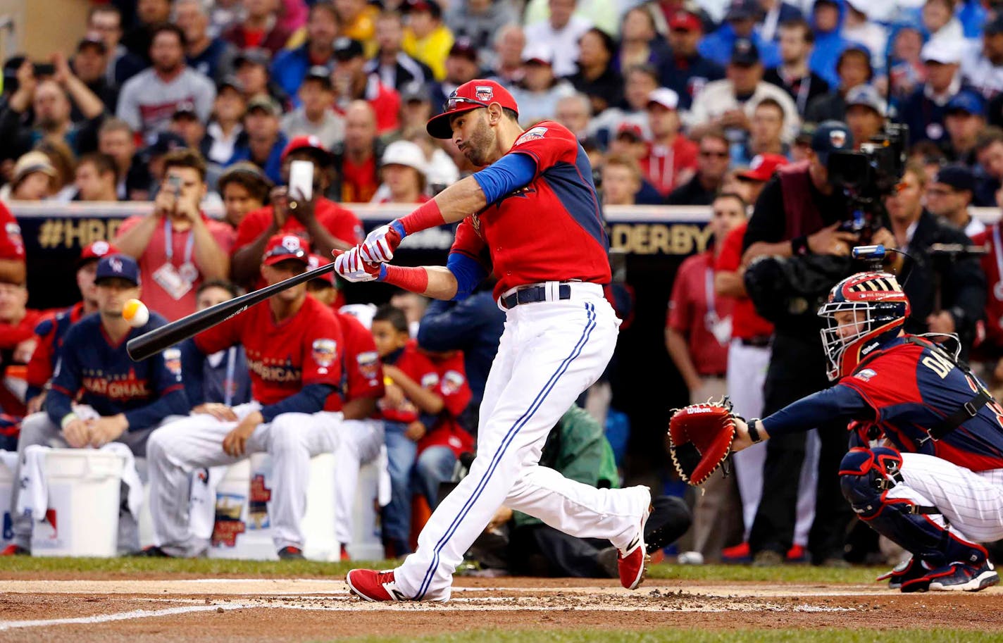 American League, Jose Bautista, TOR Captian ] CARLOS GONZALEZ cgonzalez@startribune.com - July 14, 2014 , Minneapolis, Minn., Target Field, All Star Home Run Derby