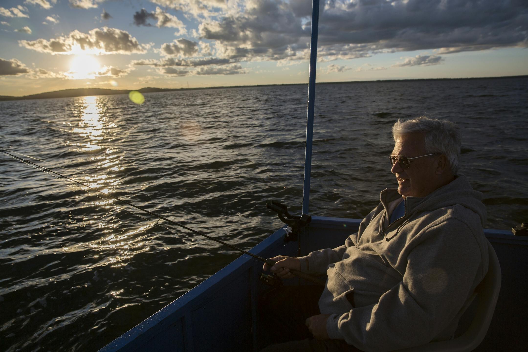 Bob Messersmith, of East Bethel, fished for walleye on Mille Lacs earlier this month.