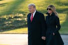 President Donald Trump and first lady Melania Trump depart the White House in Washington, D.C., en route to Mar-a-Lago in Palm Beach, Florida, on Wedn