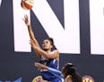 Damiris Dantas of the Lynx shoots against the Chicago Sky on Wednesday