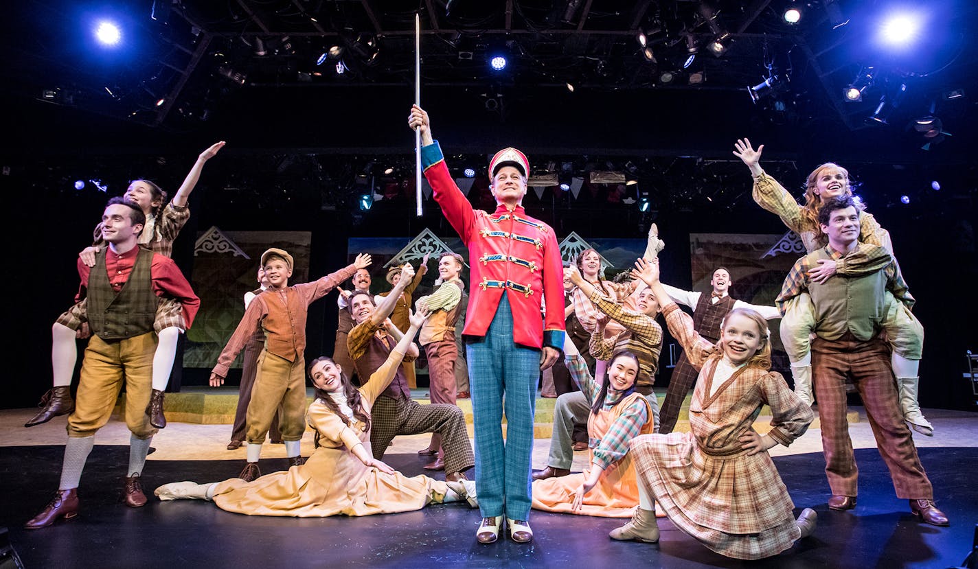 Michael Gruber (center) in "The Music Man" at Chanhassen Dinner Theatres.