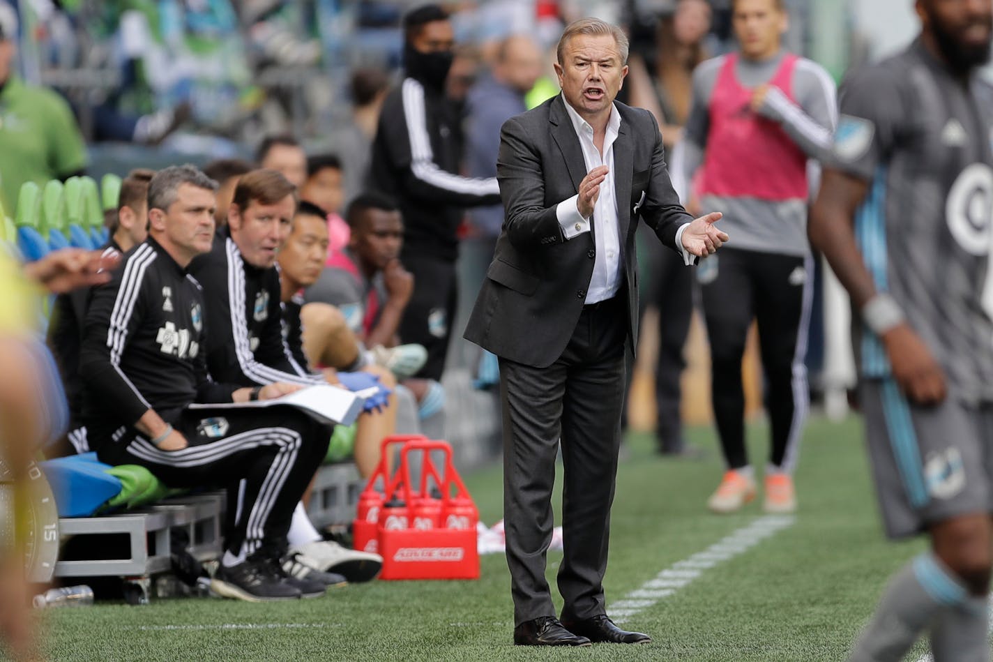 Minnesota United head coach Adrian Heath