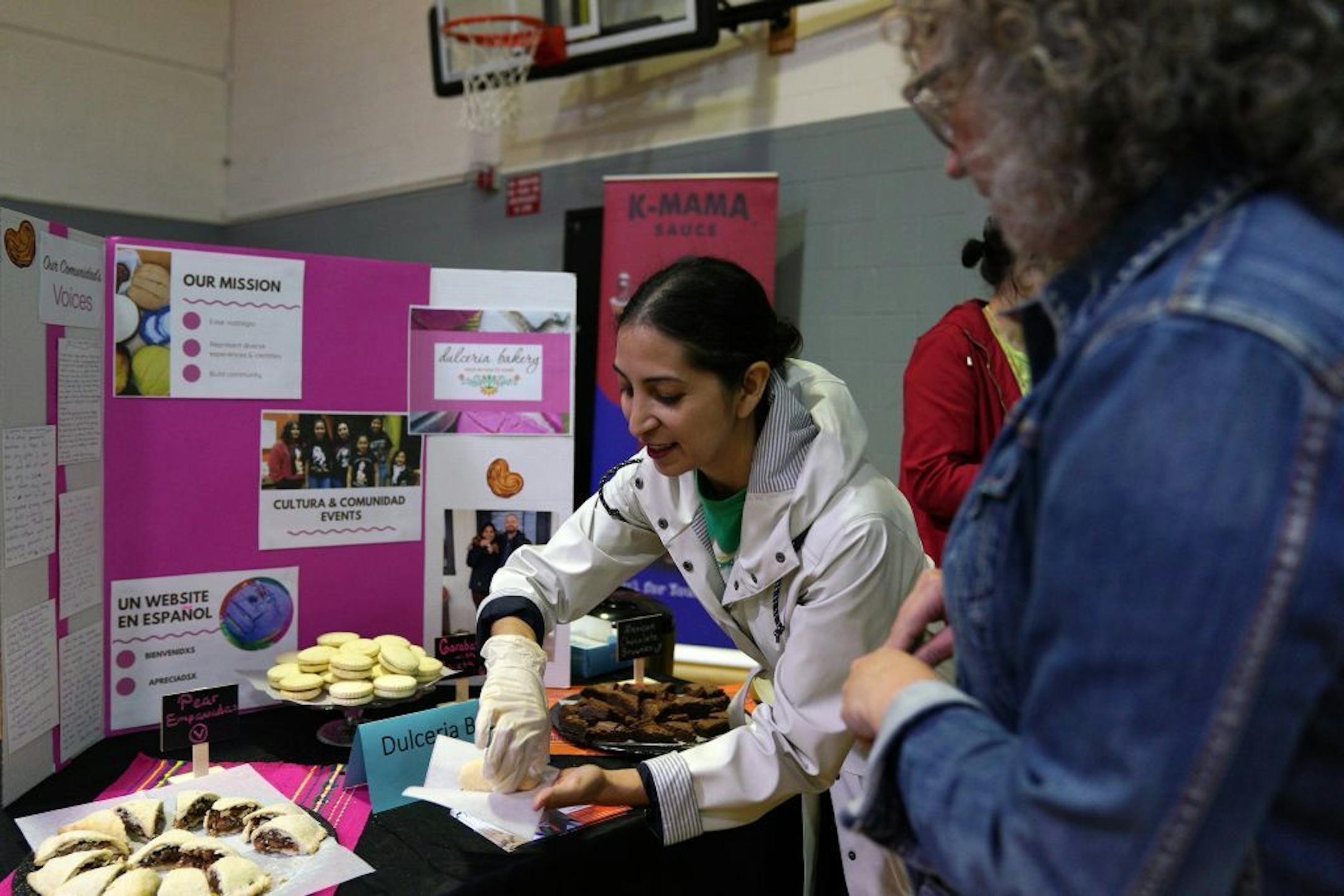 Dulce Monterrubio, who won first place in the established businesses category, offered samples from her business Dulceria Bakery, LLC after the presentations.