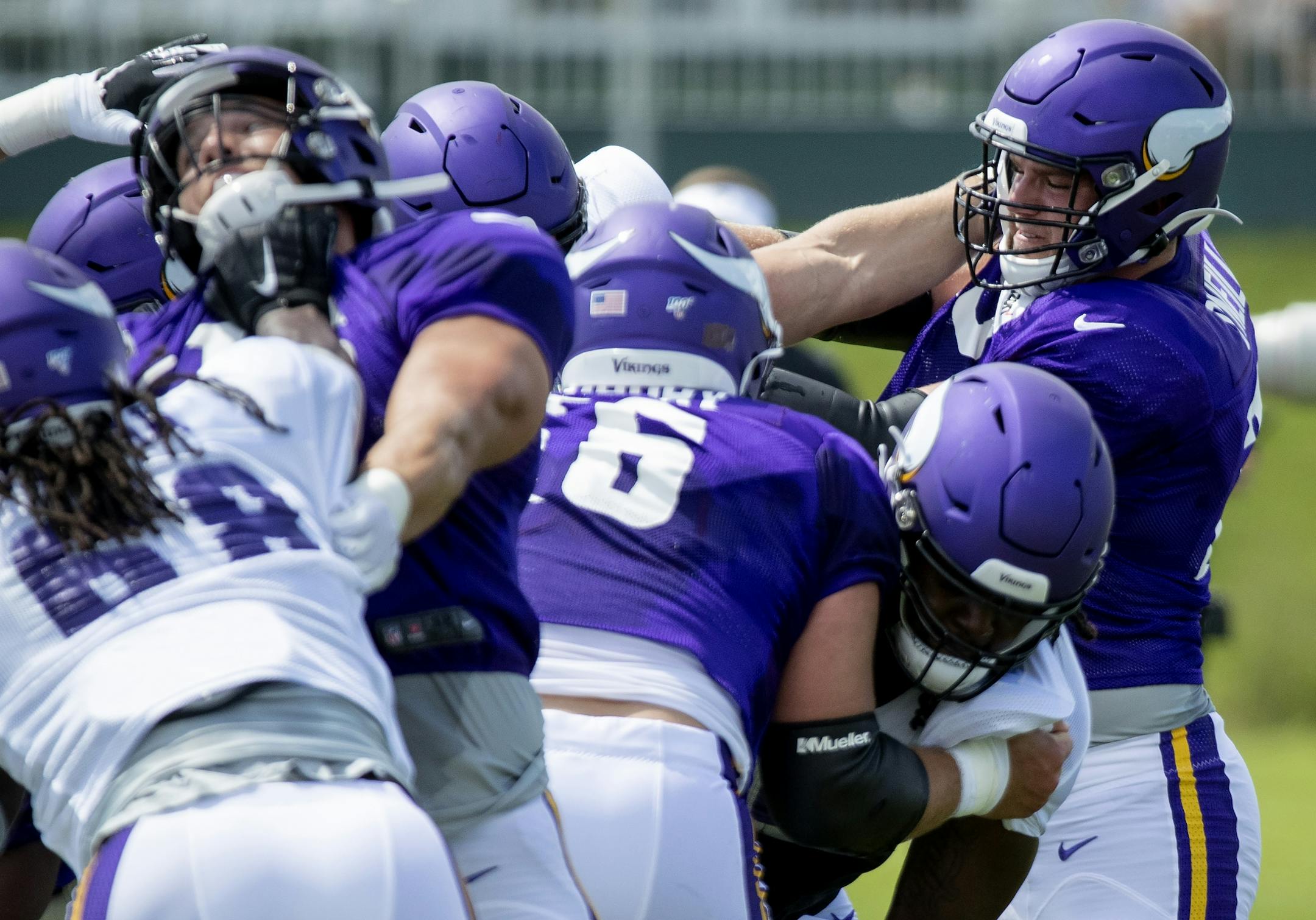 Minnesota Vikings offensive lineman Brian O'Neil (75).