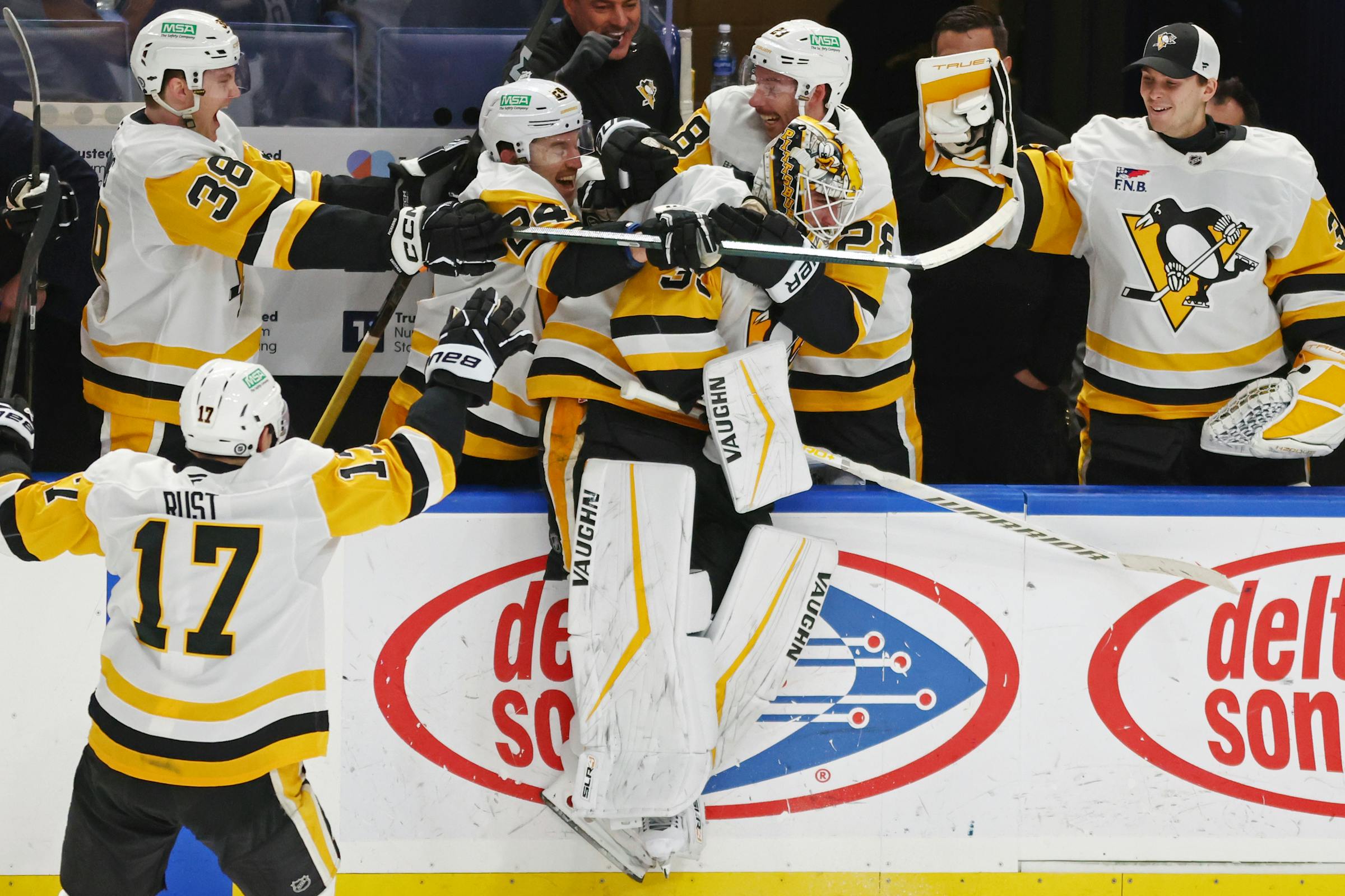 Penguins’ Nedeljkovic makes NHL history as he becomes 1st goalie with goal and assist in a game