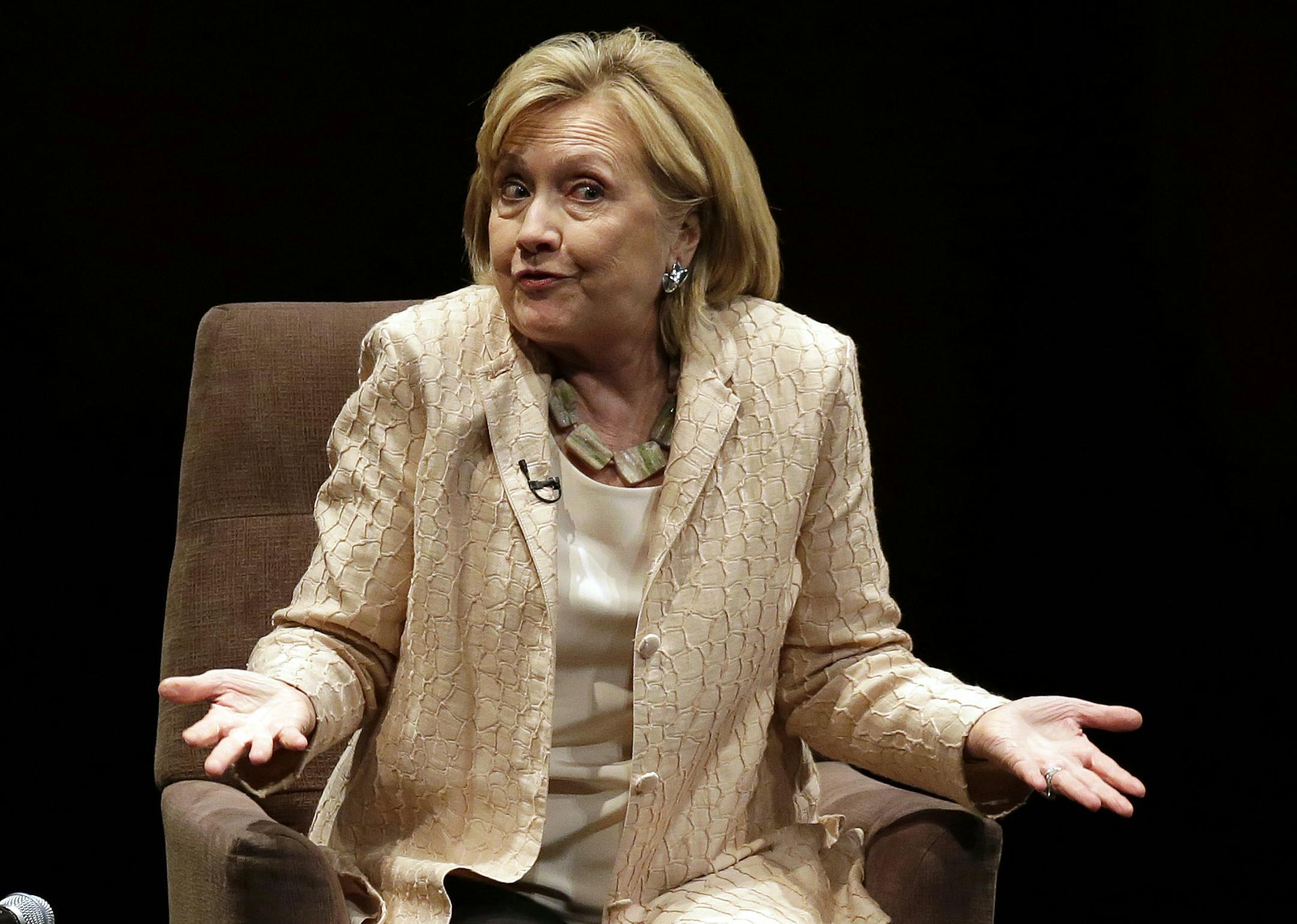 Former Secretary of State Hillary Rodham Clinton speaks about her new book "Hard Choices" on Friday, June 20, 2014, in Austin, Texas. (