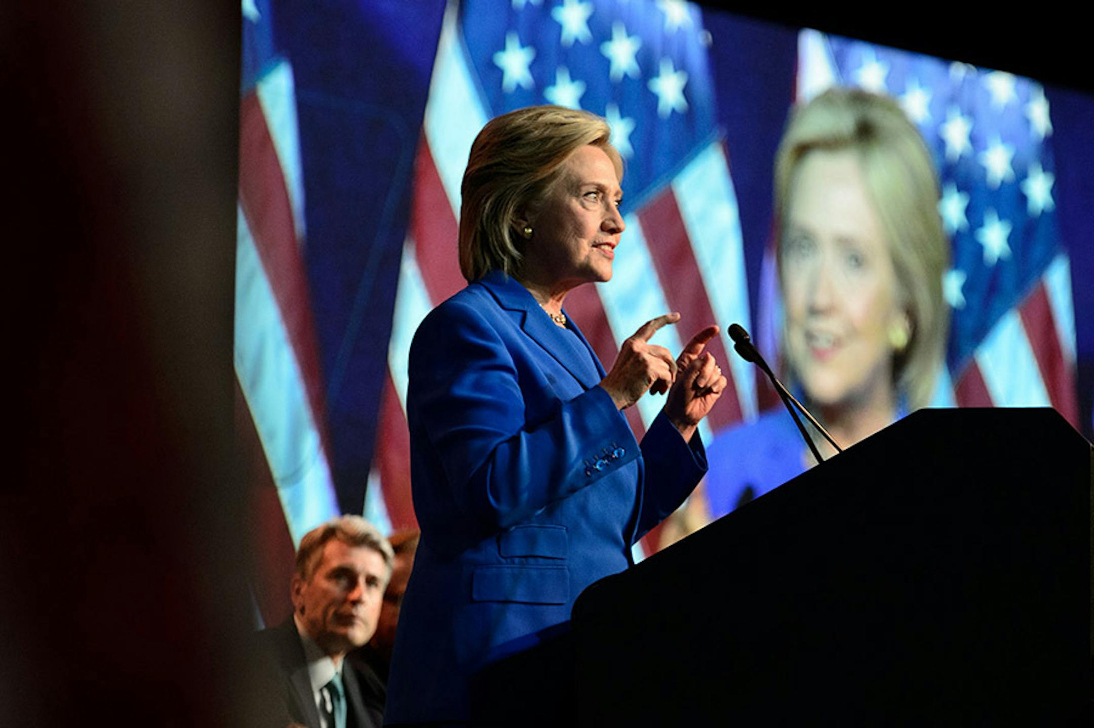 Former Secretary of State Hillary Clinton spoke to the DNC summer meeting in Minneapolis.