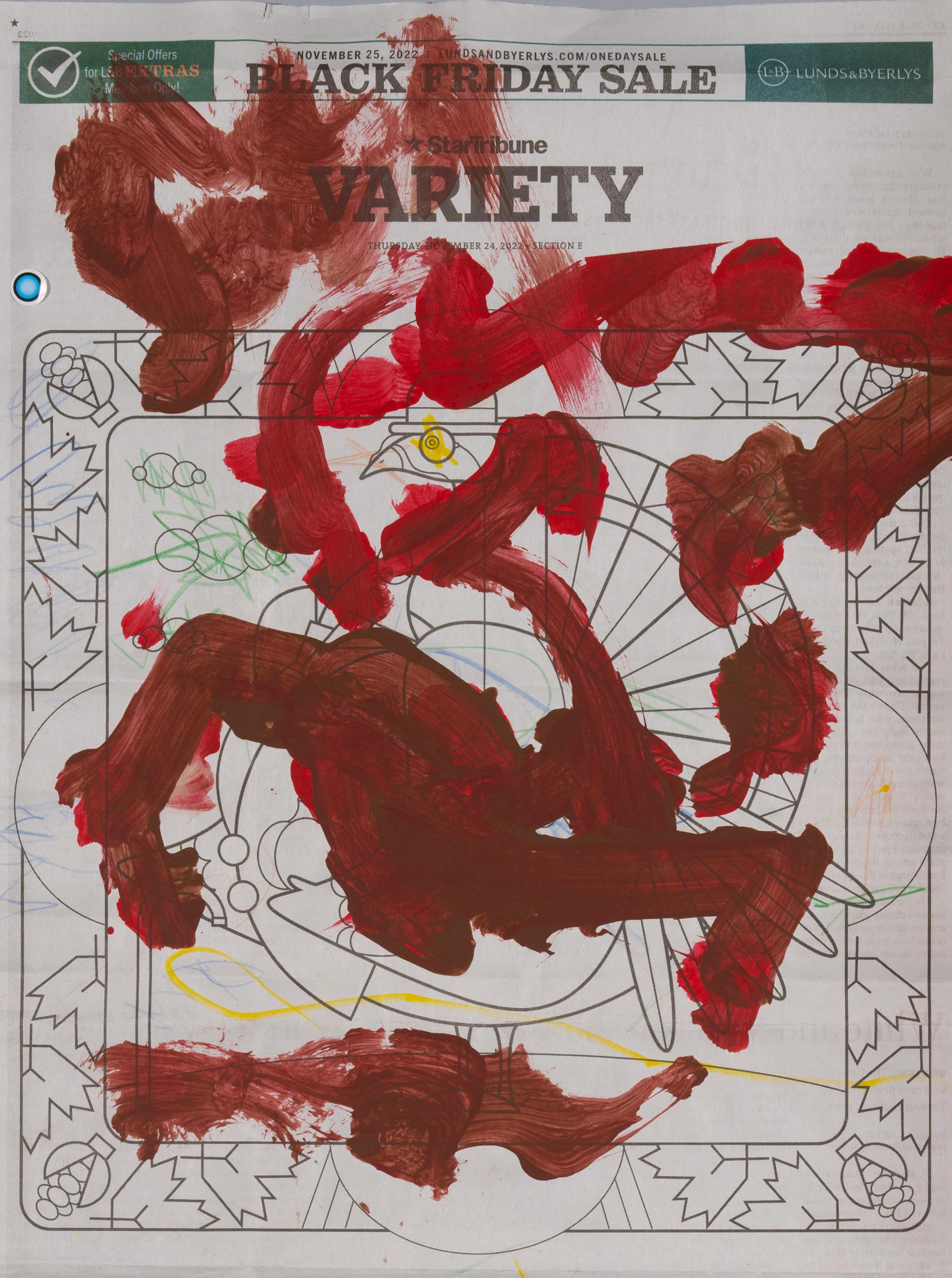 Madonna Oas-Shea, 2, of Brooklyn Park was the 3rd place winner in the 0-4 age group. The winning entries in the Star Tribune's annual Oh, You Turkey! coloring contest were photographed in the studio on Wednesday, December 14, 2022. ] JEFF WHEELER • jeff.wheeler@startribune.com