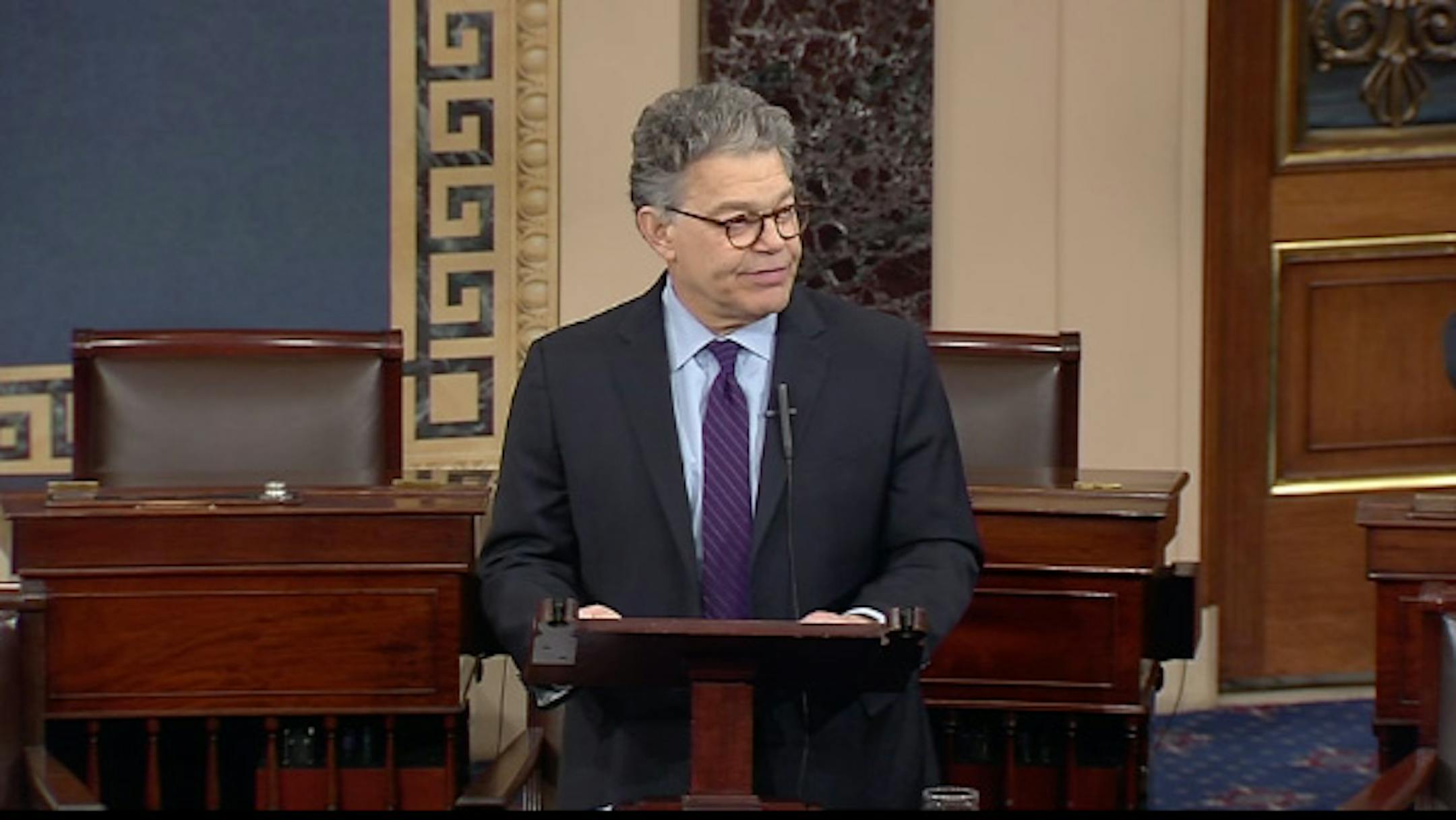 Sen. Al Franken addresses the Senate.