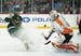 Minnesota Wild center Victor Rask (49) watches for the rebound of his first period shot on Philadelphia Flyers goaltender Anthony Stolarz (41) on Tues
