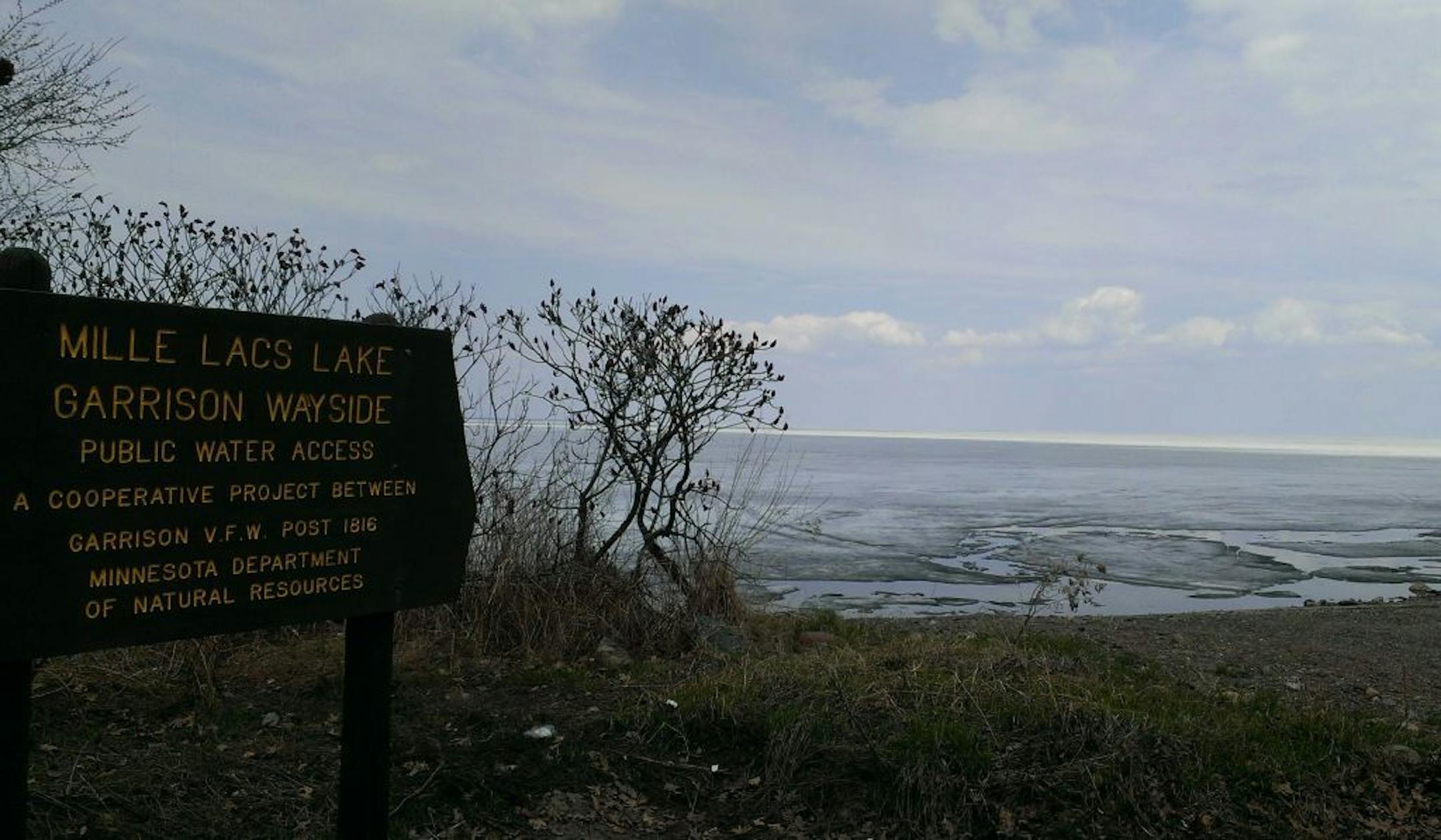Lake Mille Lacs still was covered in ice in early May. This photo was taken near Garrison on the northwest side of the lake.