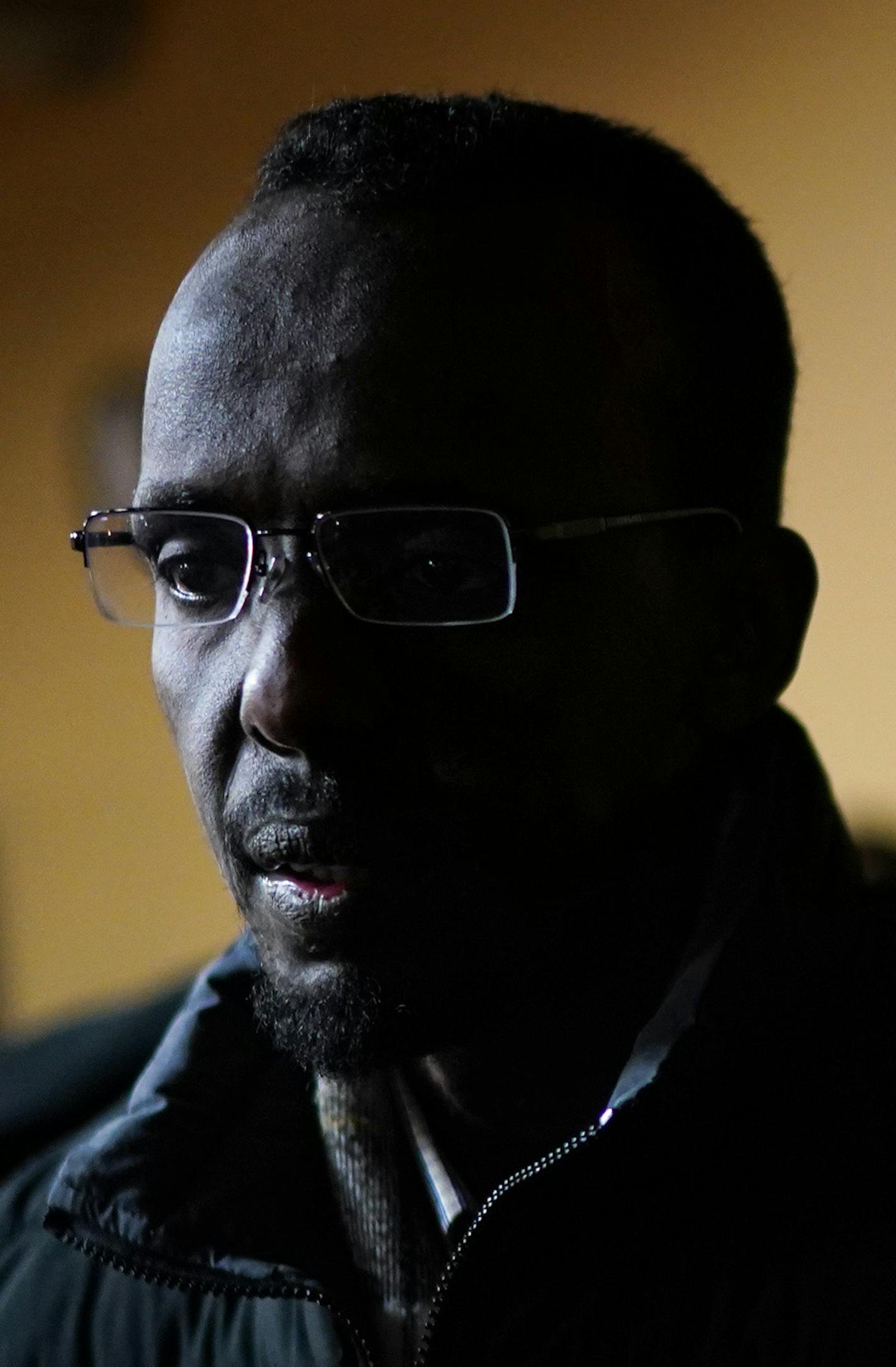 At the Darul Quba mosque after Friday prayers, Abdi Mohamud talked about his mother Nadifa F Mohamud, who was killed in the Wednesday morning fire. ] GLEN STUBBE &#x2022; glen.stubbe@startribune.com Friday, November 29, 2019