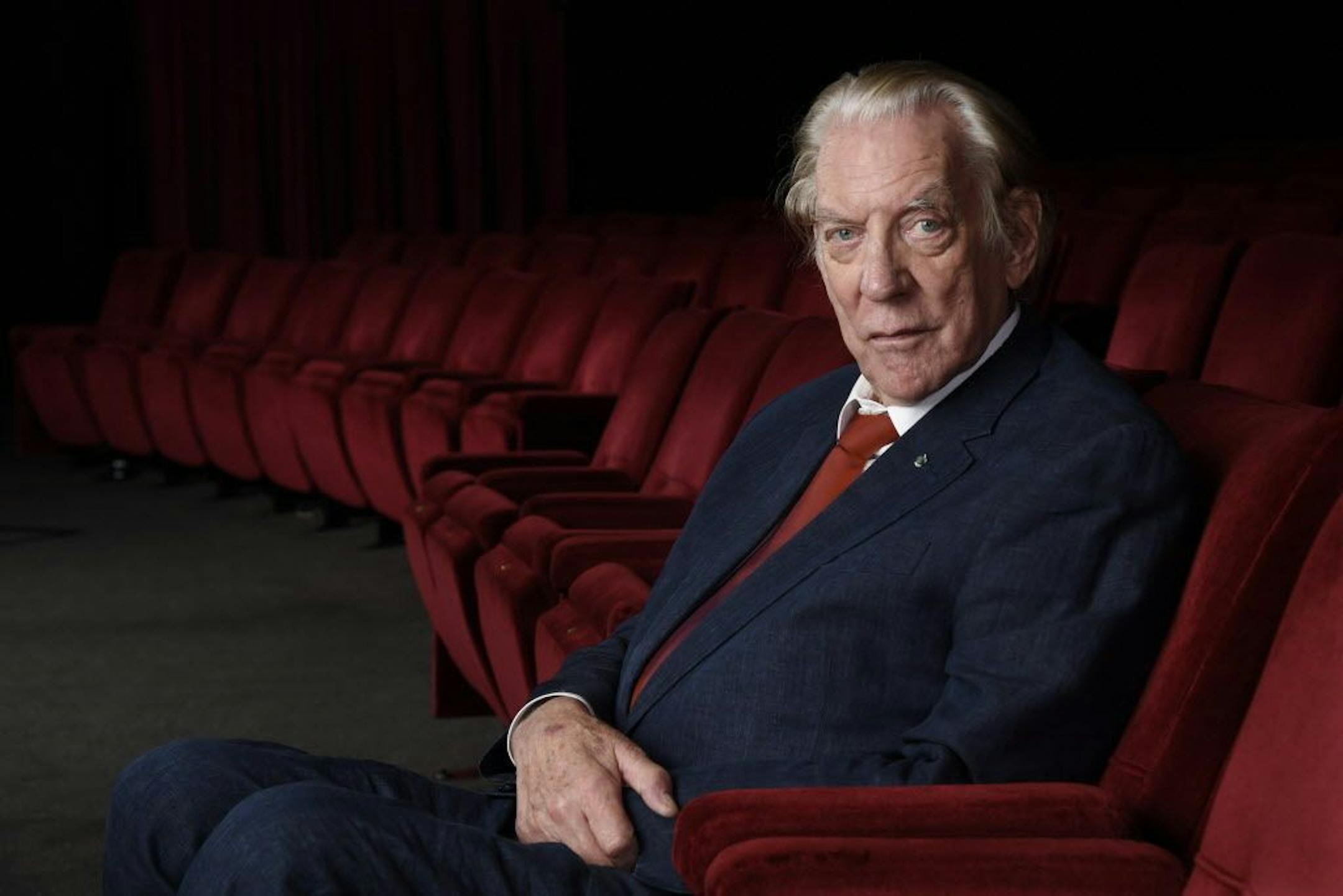 This Oct. 13, 2017 photo shows actor Donald Sutherland at the Academy of Motion Picture Arts and Sciences in Beverly Hills, Calif. Sutherland will receive an honorary Oscar at the Governors Awards on Nov. 11 in Los Angeles.