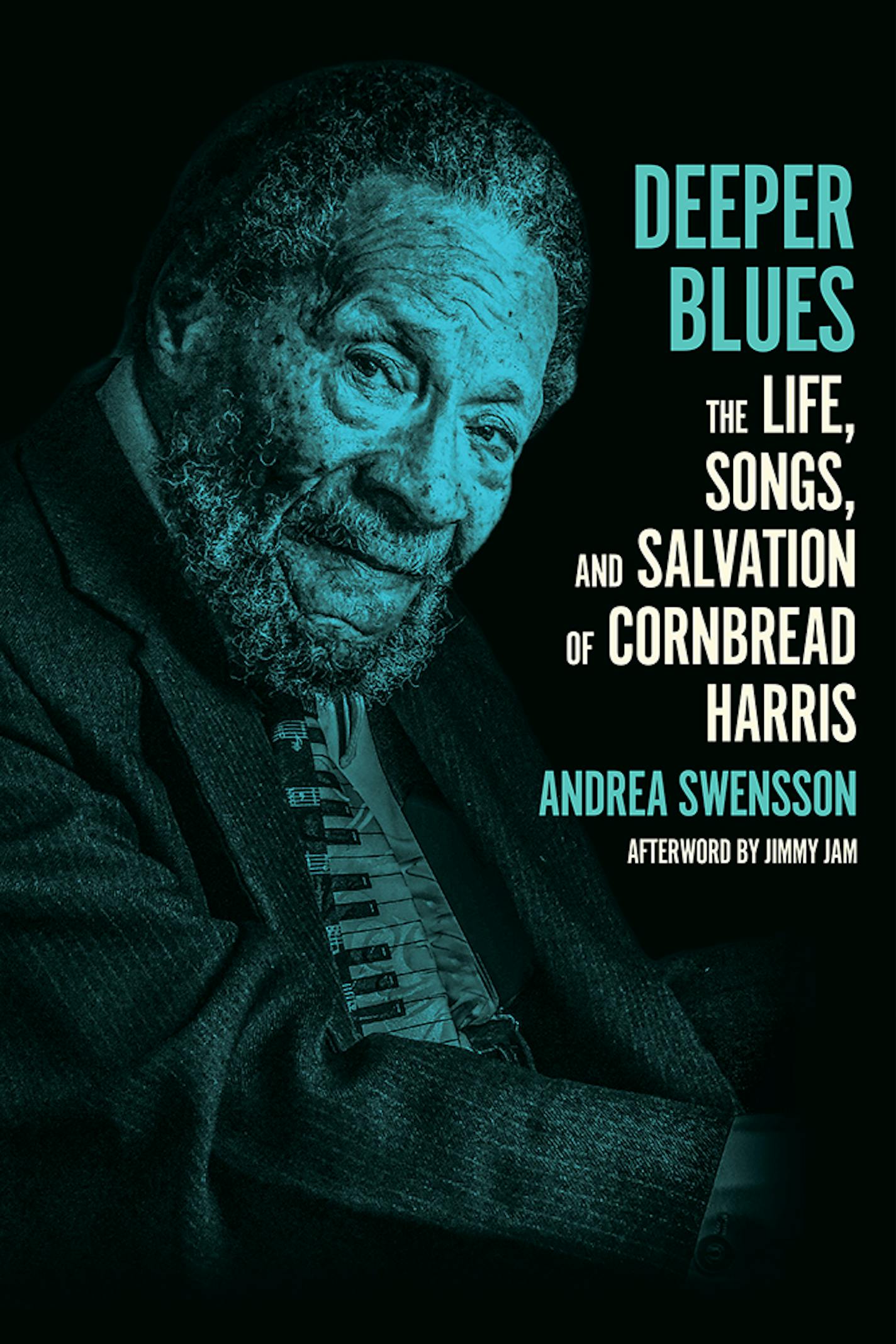 cover of Deeper Blues features a blue-tinted photo of Cornbread Harris