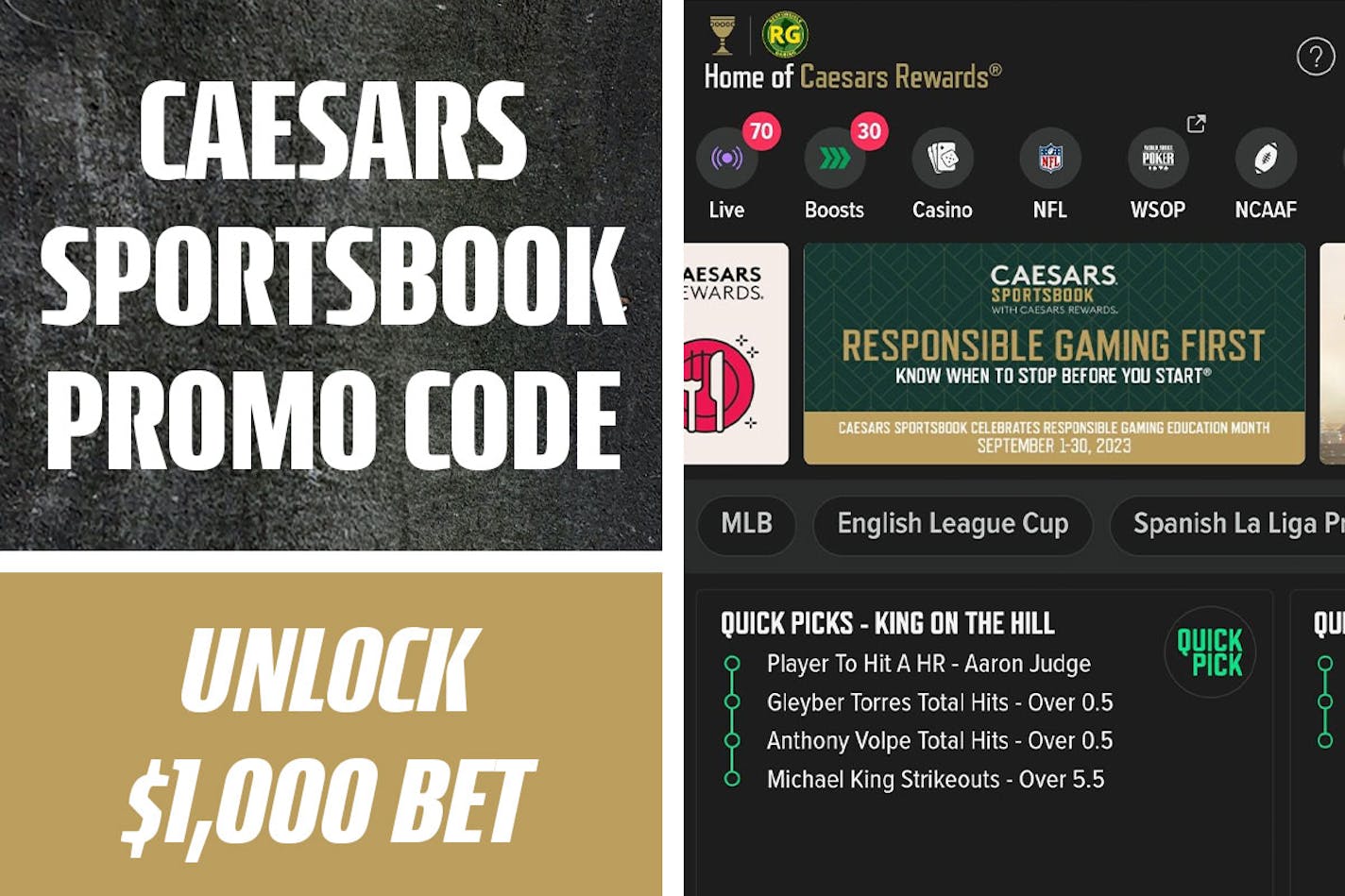 caesars sportsbook promo code