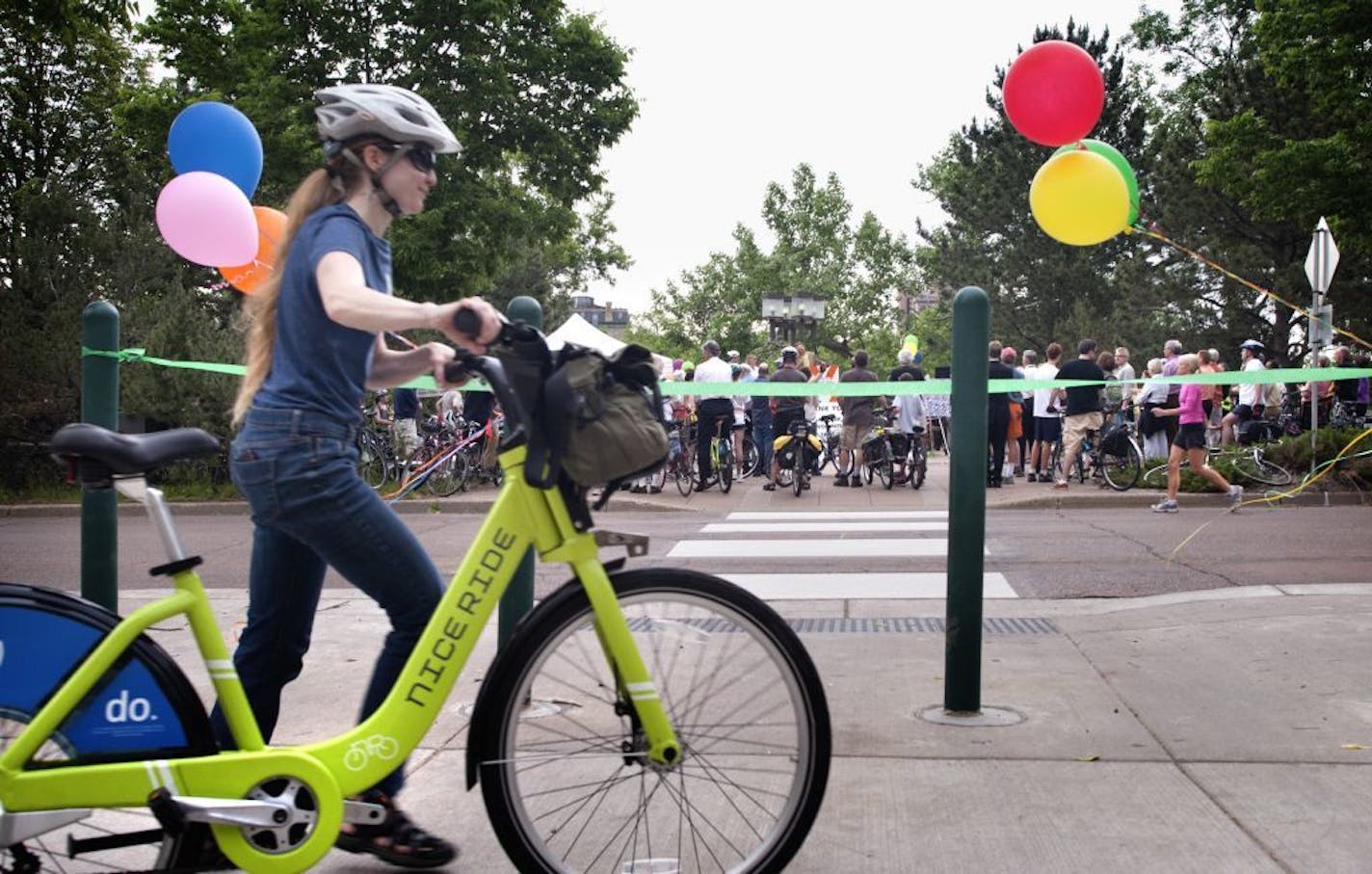 The last stretch of the Cedar Lake Trail in Minneapolis was opened Tuesday with a ribbon cutting ceremony. The 3.5-mile bikeway now stretches from St. Louis Park to the Mississippi River.