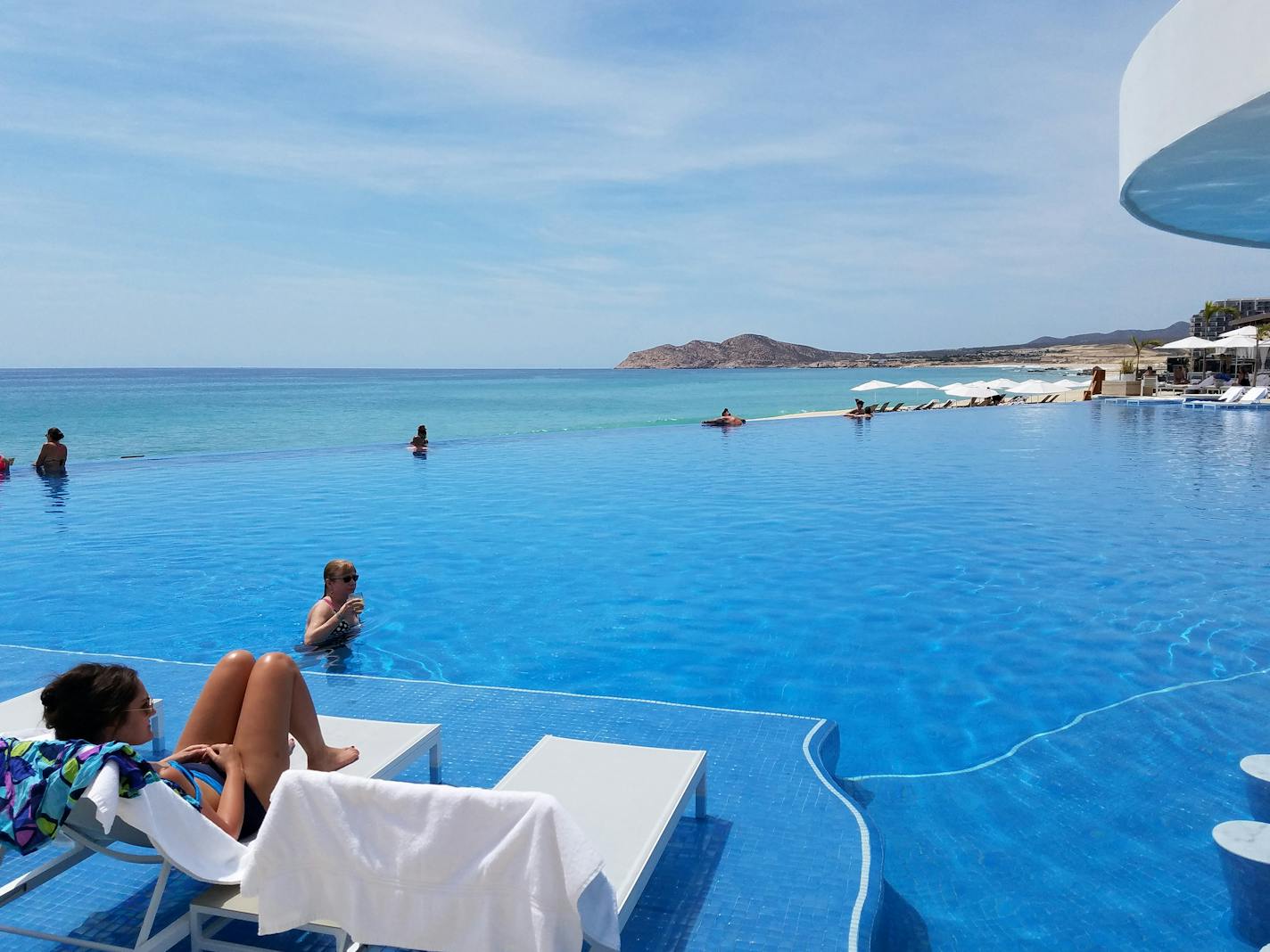 The infinity pool, complete with swim up bar. (Samantha Feuss/TNS)