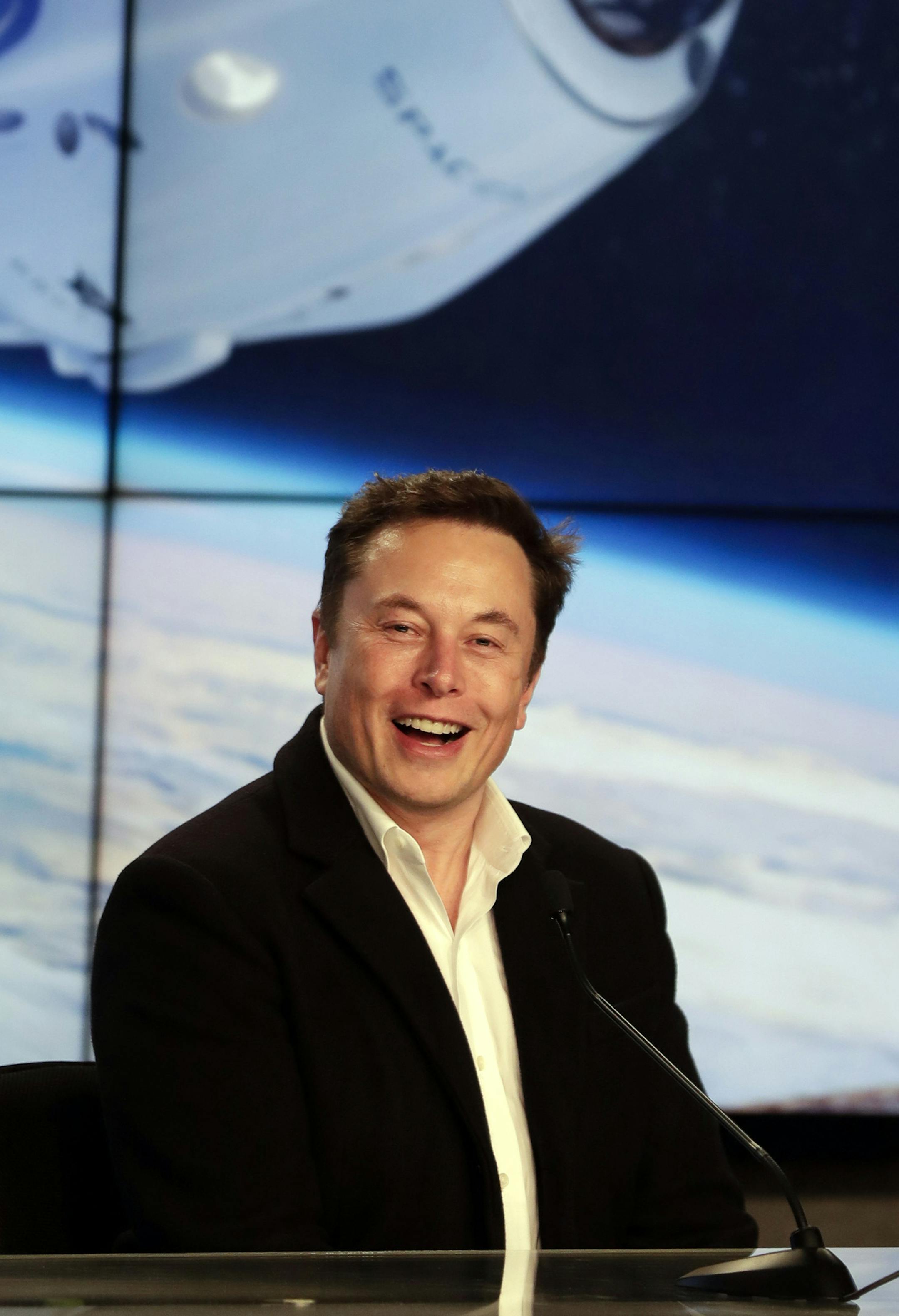 Elon Musk, CEO of SpaceX, speaks during a news conference after the SpaceX Falcon 9 Demo-1 launch at the Kennedy Space Center in Cape Canaveral, Fla., Saturday, March 2, 2019. (AP Photo/John Raoux) ORG XMIT: KSC120