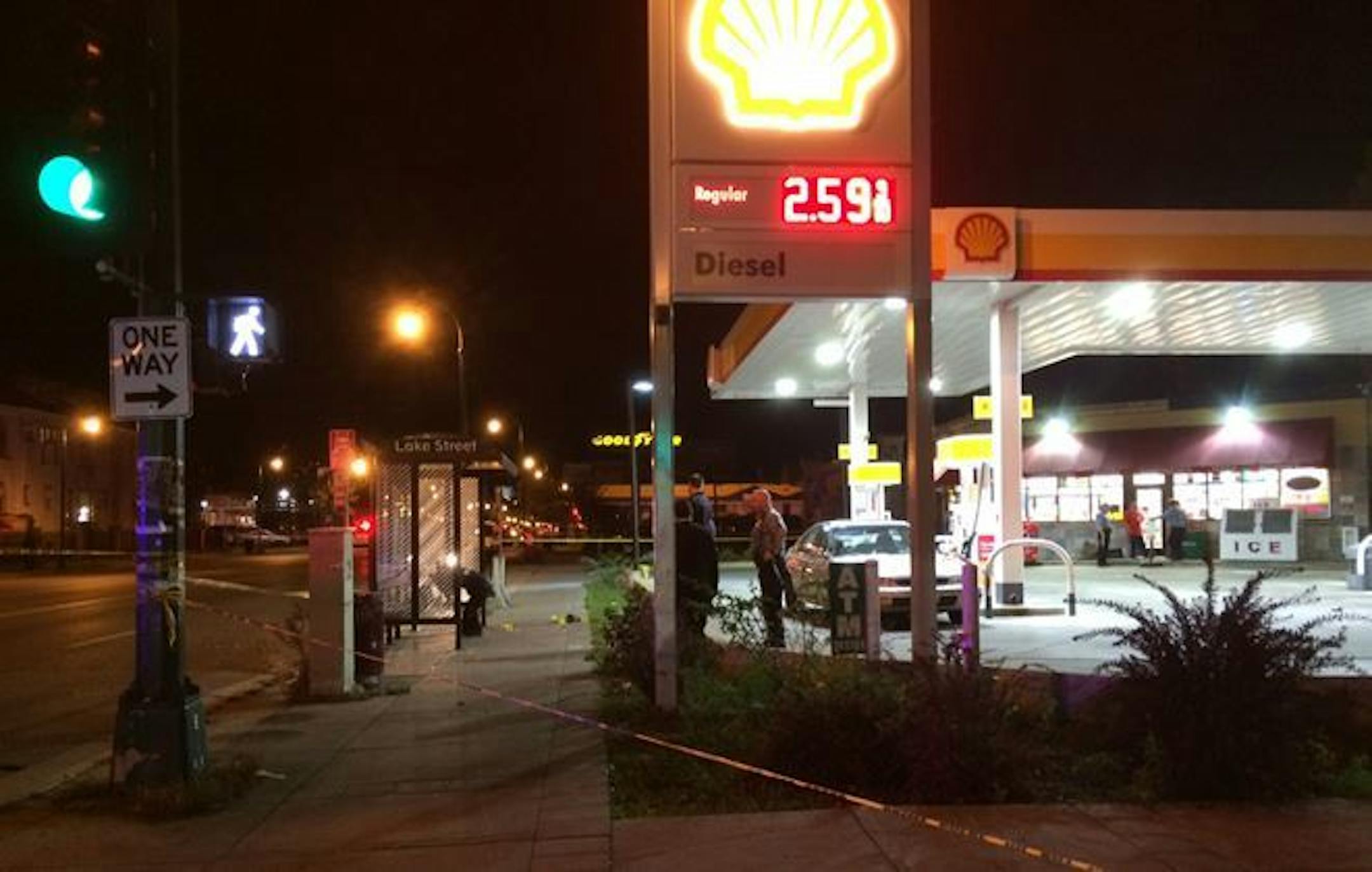 Minneapolis police investigated the scene of a fatal shooting at a bus shelter at Lake Street and Park Avenue S., in Minneapolis Tuesday night.