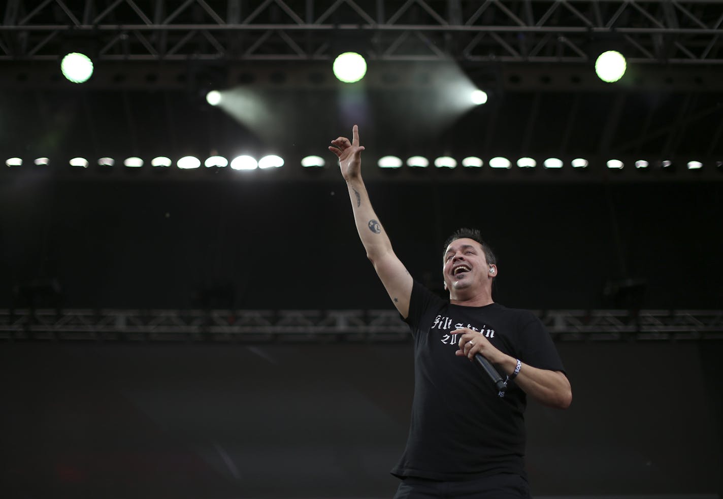 Atmosphere&#xed;s Sean &#xec;Slug&#xee; Daley on the Main Stage late Sunday afternoon at Soundset 2016. ] JEFF WHEELER &#xef; jeff.wheeler@startribune.com The ninth annual Soundset hip-hop festival took place in its new location at the Minnesota State Fairgrounds Sunday, May 29, 2016 in Falcon Heights.