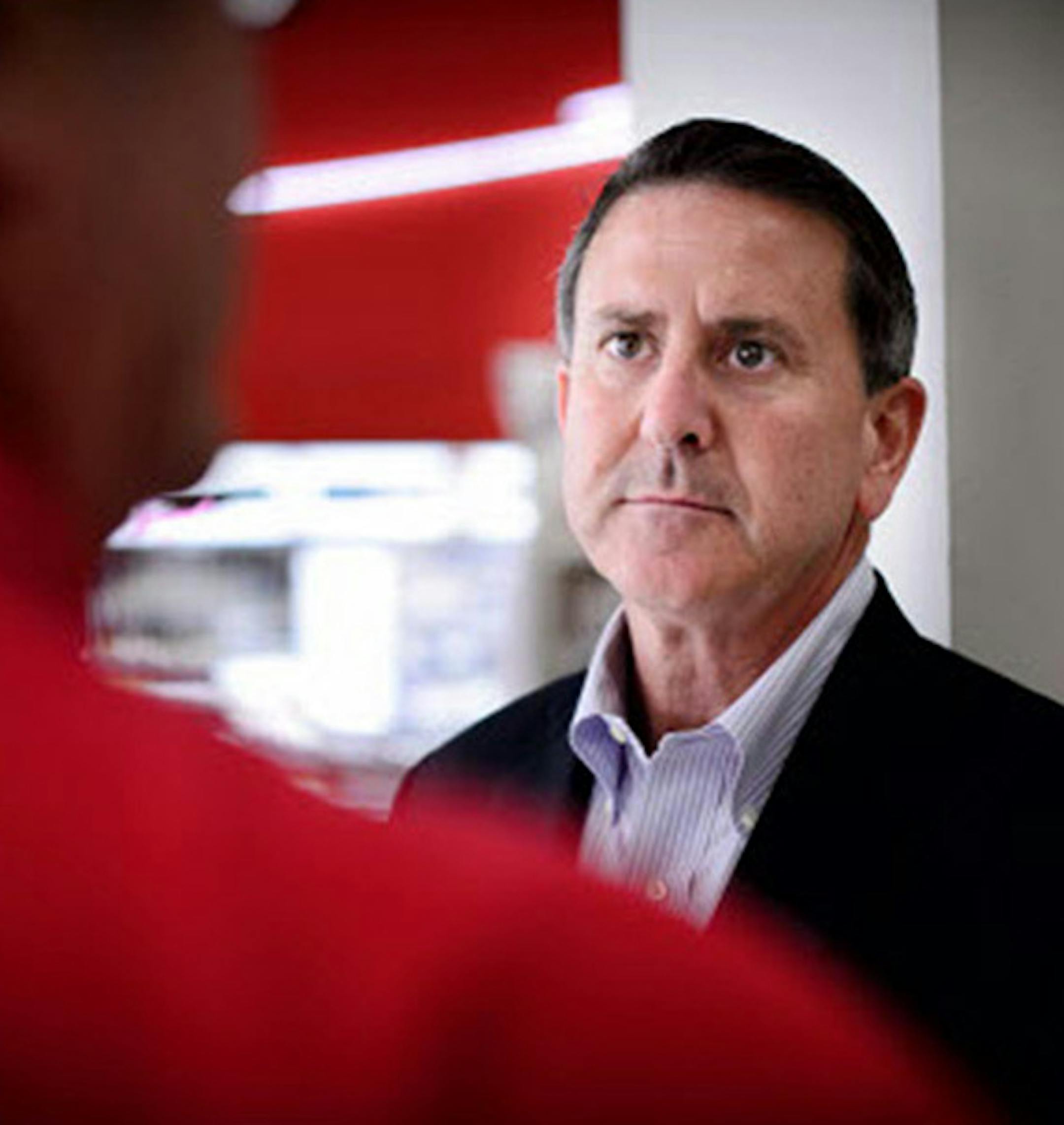 Brian Cornell, Target's new CEO toured the Nicollet Mall Target store in downtown Minneapolis with store team lead Murray Williams. ] Thursday, August 14, 2014. GLEN STUBBE * gstubbe@startribune.com ORG XMIT: MIN1408141439416071