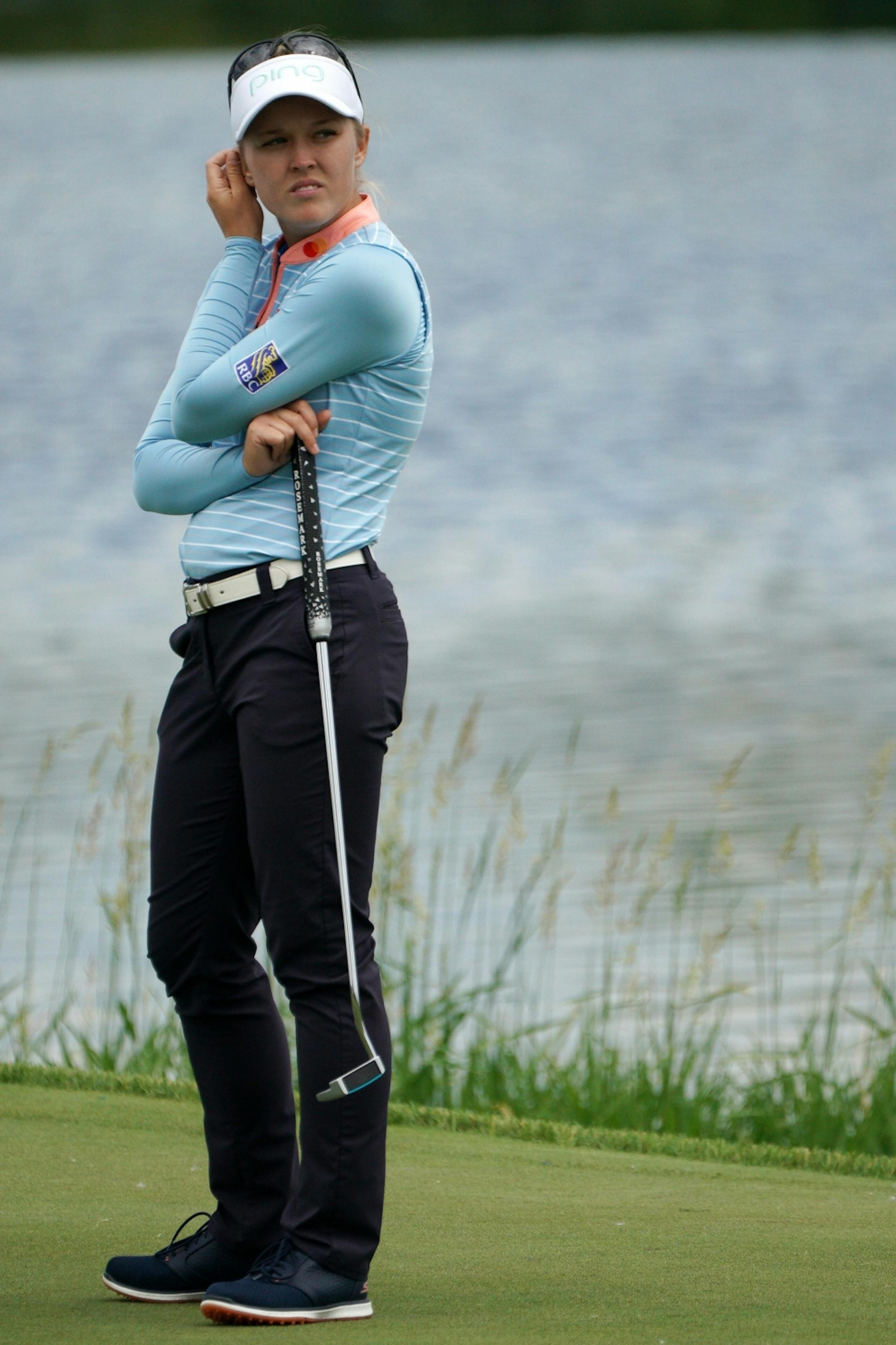 Brooke Henderson stood on 16th green Tuesday afternoon.