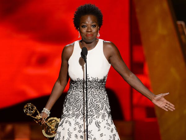 IMAGE DISTRIBUTED FOR THE TELEVISION ACADEMY - Viola Davis accepts the award for outstanding lead actress in a drama series for &#xec;How to Get Away 
