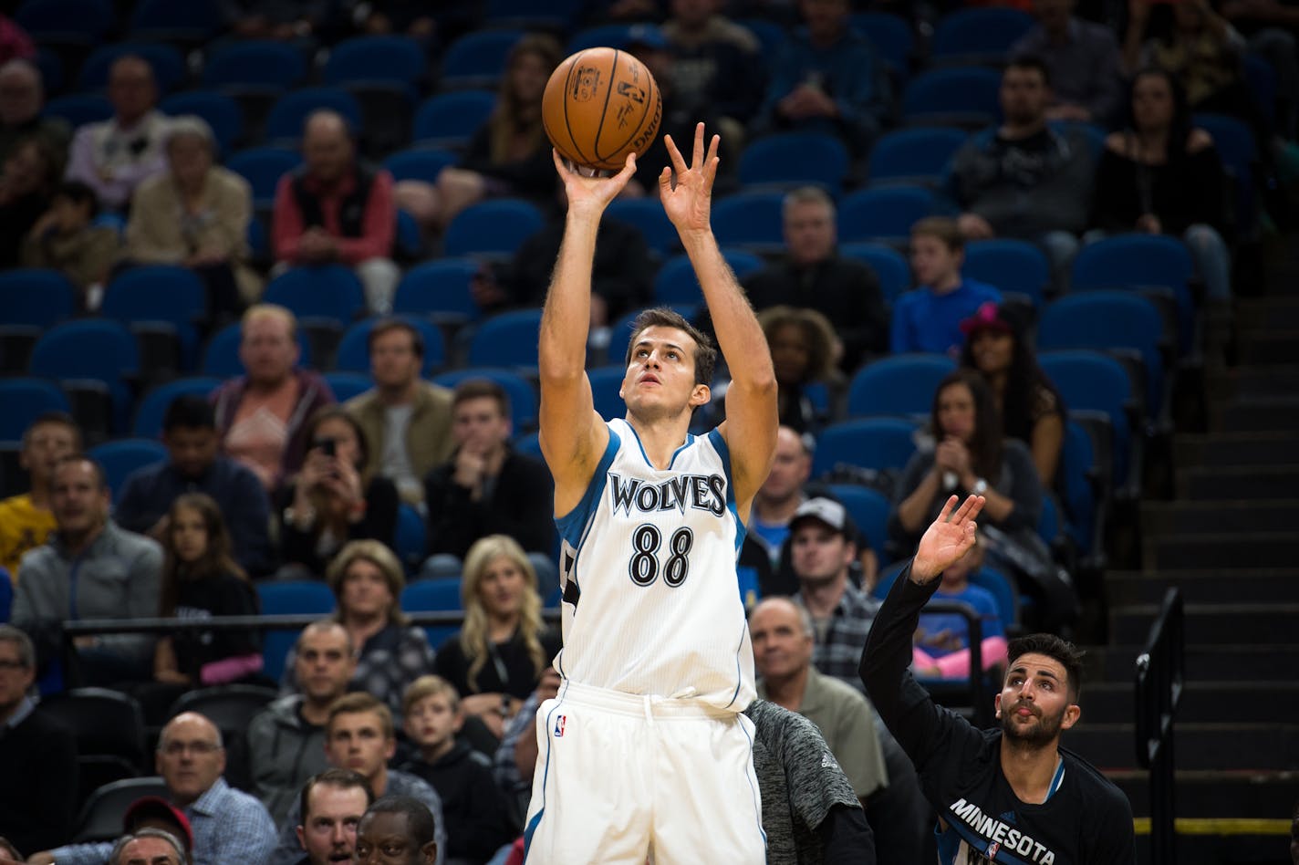 Wolves coach Tom Thibodeau likes the look forward Nemanja Bjelica's presence gives his team alongside starters Andrew Wiggins, Karl-Anthony Towns and Gorgui Dieng because of Bjelica's wingspan and his shooting range.