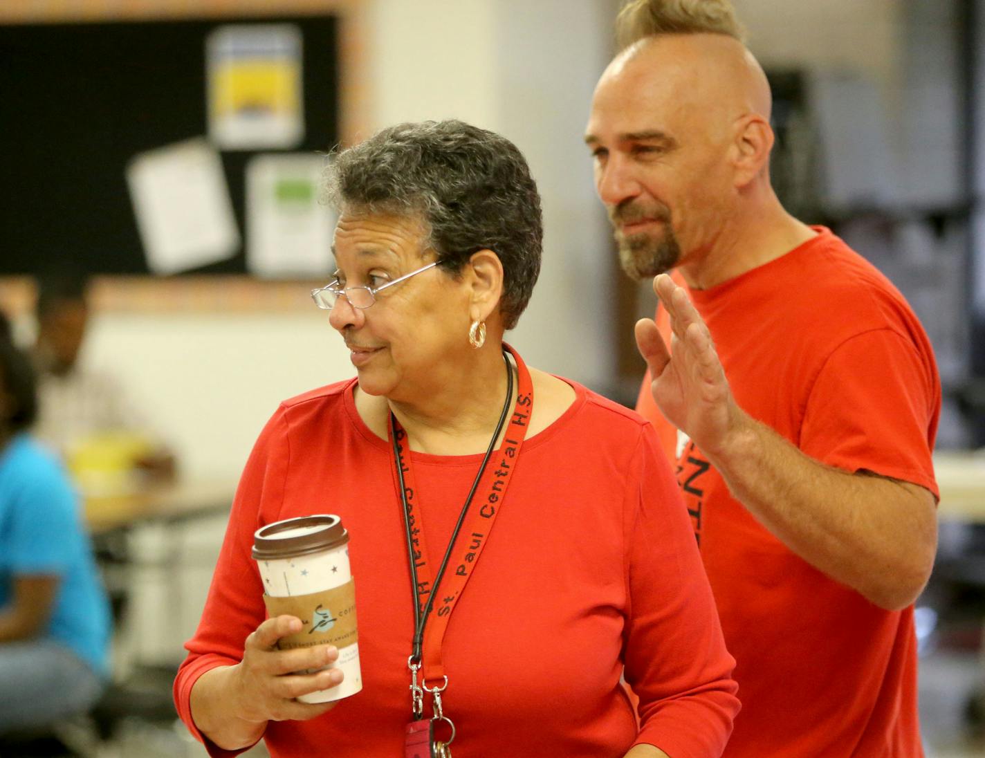 St. Paul Central High principal Mary Mackbee, 71, helped incoming freshman find their way around before a freshman rally at St. Paul Central High Thursday, Sept. 3, 2015, in St. Paul, MN.](DAVID JOLES/STARTRIBUNE)djoles@startribune.com Mary Mackbee is the longtime principal of St. Paul Central who, at 71, continues to lead the flagship of the city's public high schools and is known to even sell a few hot dogs at football games.