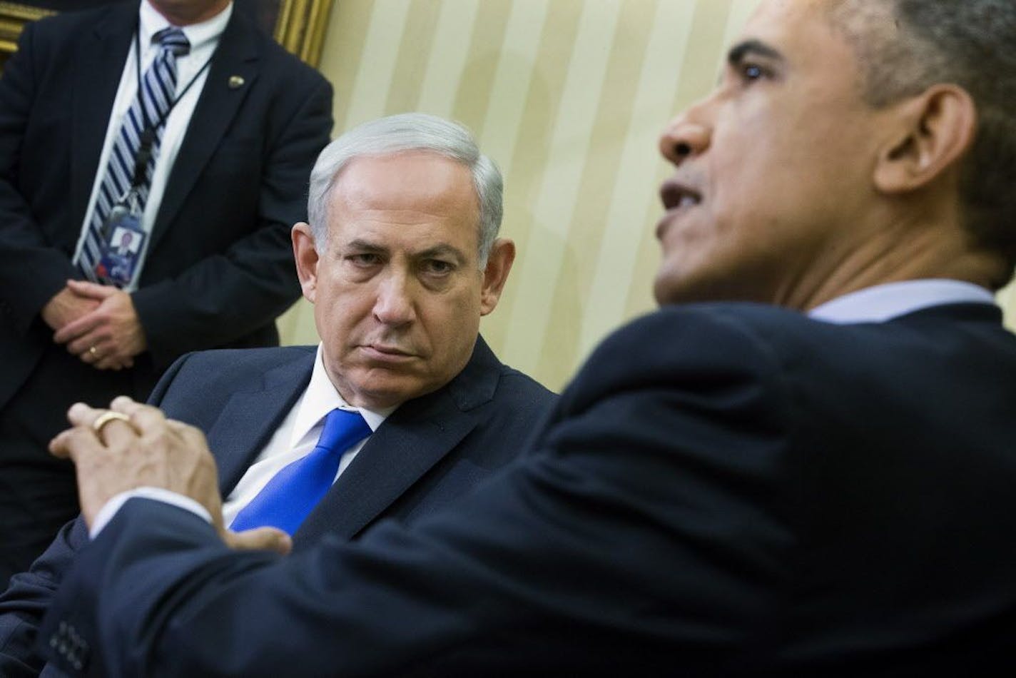 FILE -- President Barack Obama meets with Prime Minister Benjamin Netanyahu of Israel, at the White House in Washington, Nov. 9, 2015.