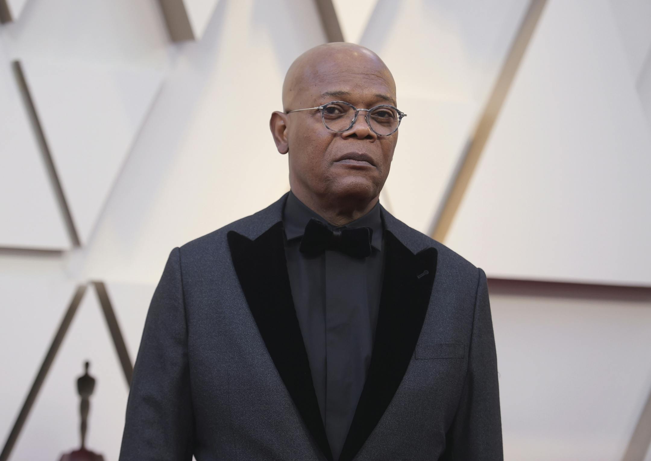 Samuel L. Jackson arrives at the Oscars on Sunday, Feb. 24, 2019, at the Dolby Theatre in Los Angeles.