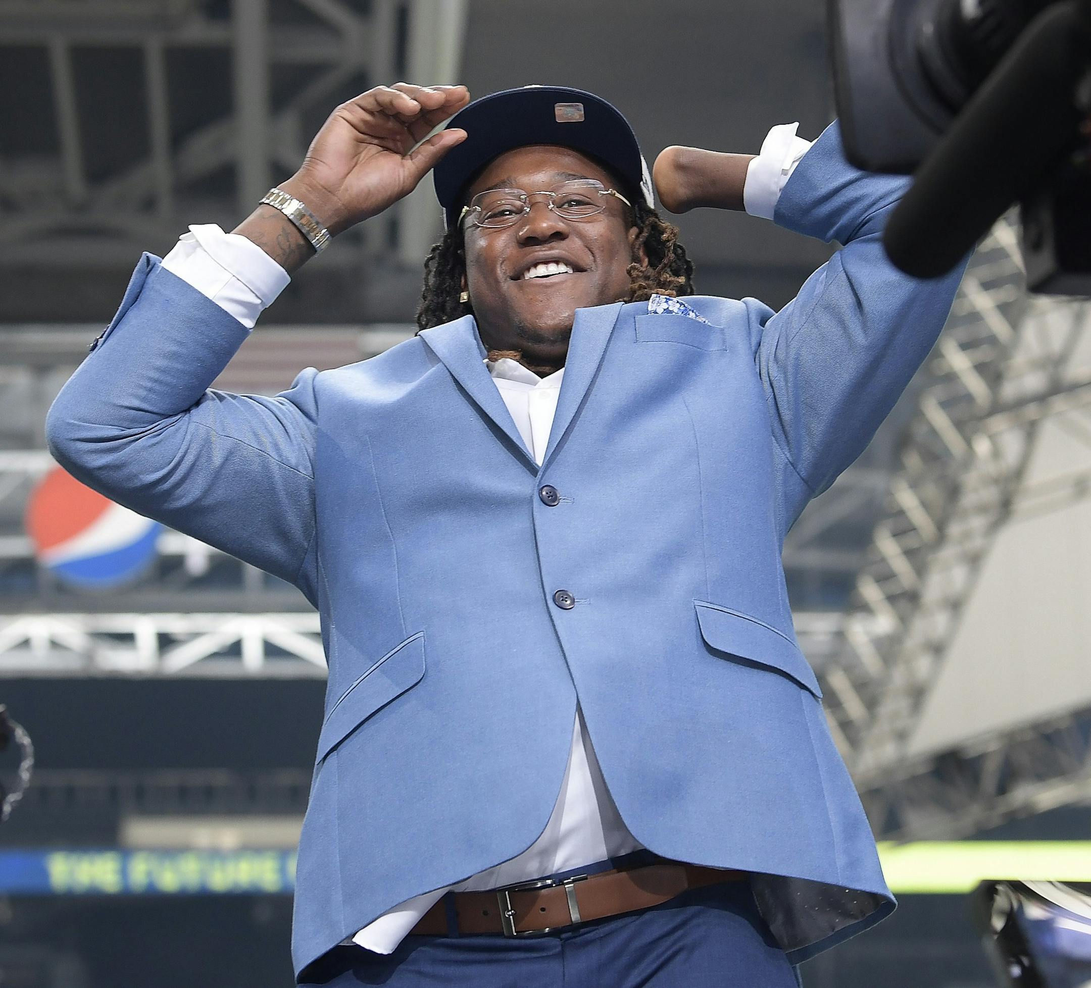 The Seattle Seahawks selected UCF linebacker Shaquem Griffin in the fifth round, 141st overall, during the final day of the 2018 NFL Draft at AT&T Stadium in Arlington, Texas, on Saturday, April 28, 2018. (Max Faulkner/Fort Worth Star-Telegram/TNS) ORG XMIT: 1229804