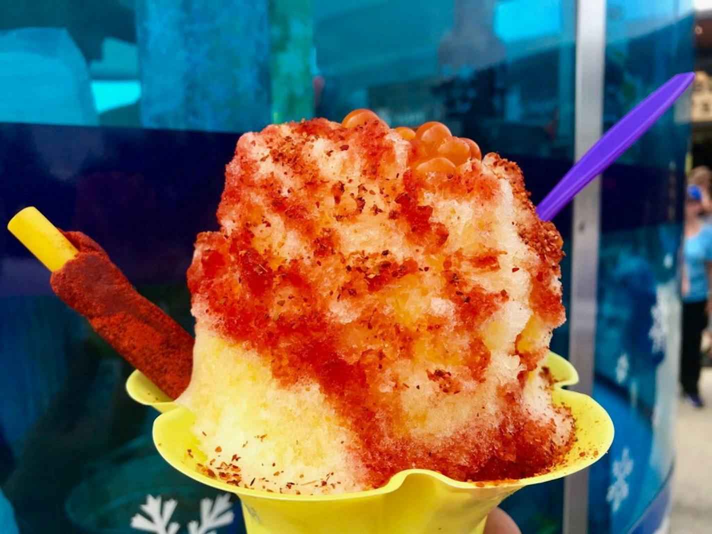 Mangonata Shave Ice, Minnesnowii Shave Ice, West End Market, $6. They should call it "Fire and Ice" for its super-refreshing flavor juxtapositions. Love the boba garnish. Get it. Photo by Rick Nelson New food at the Minnesota State Fair 2018